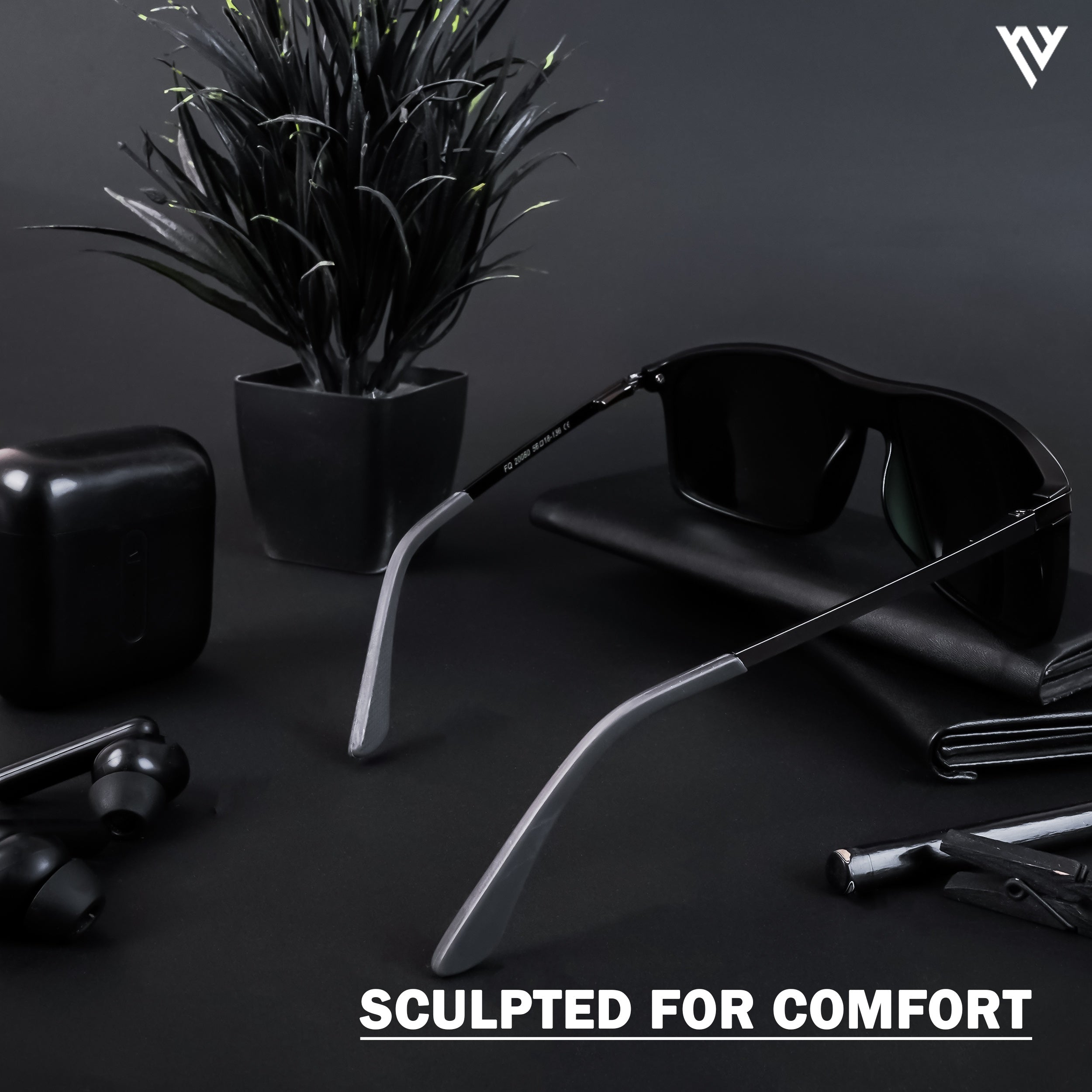 Voyage Exclusive Matt Black Polarized Wayfarer Sunglasses for Men & Women (20080PMG4447)