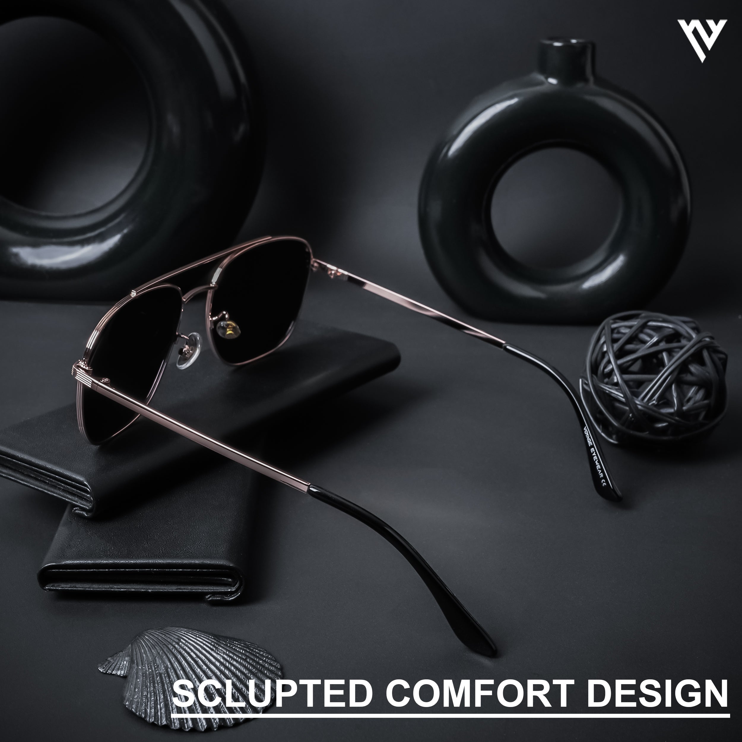 The Muse | Black Polarized Wayfarer Sunglasses - PMG4581