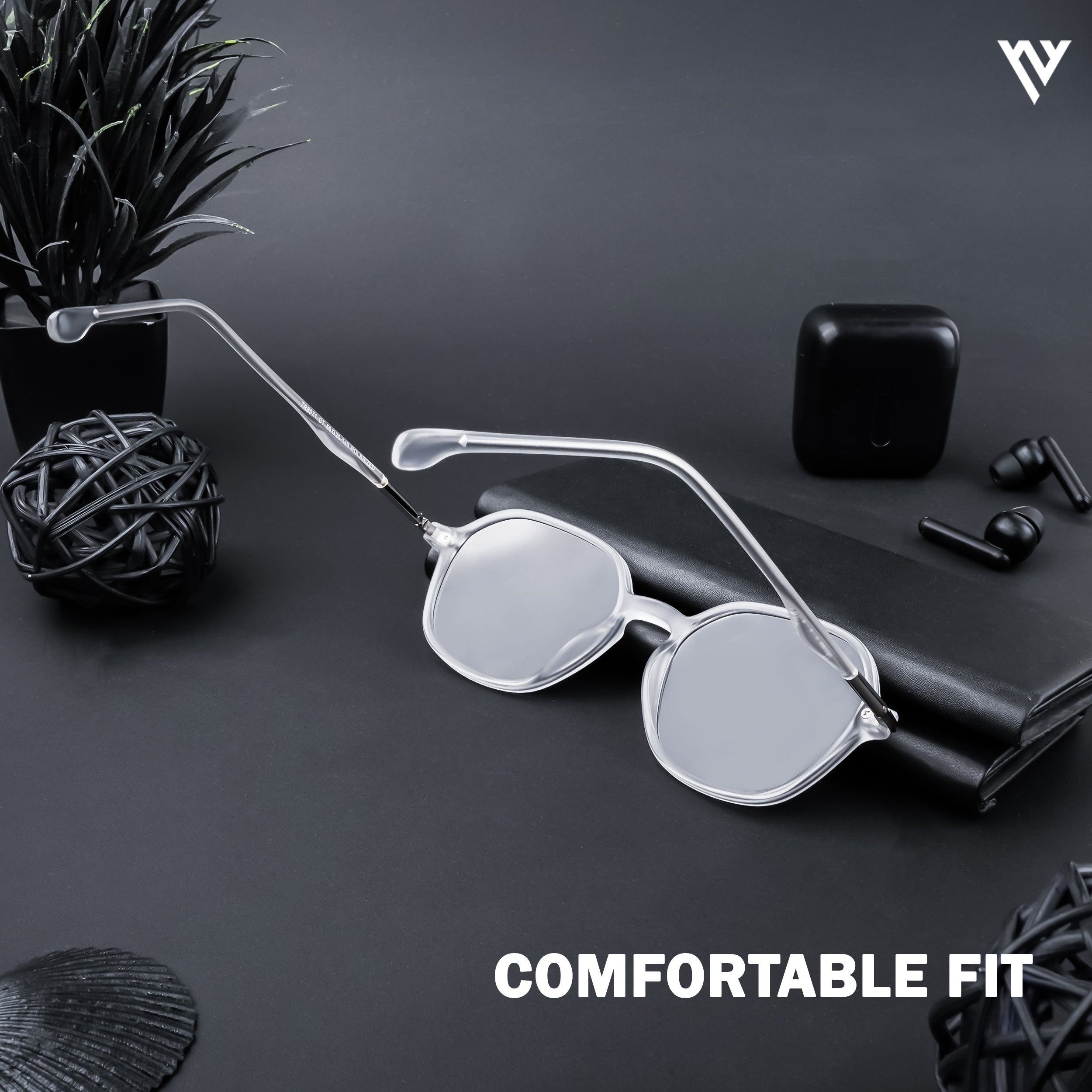 Voyage Exclusive Transparent Polarized Round Sunglasses for Men & Women (TR8071PMG4494)