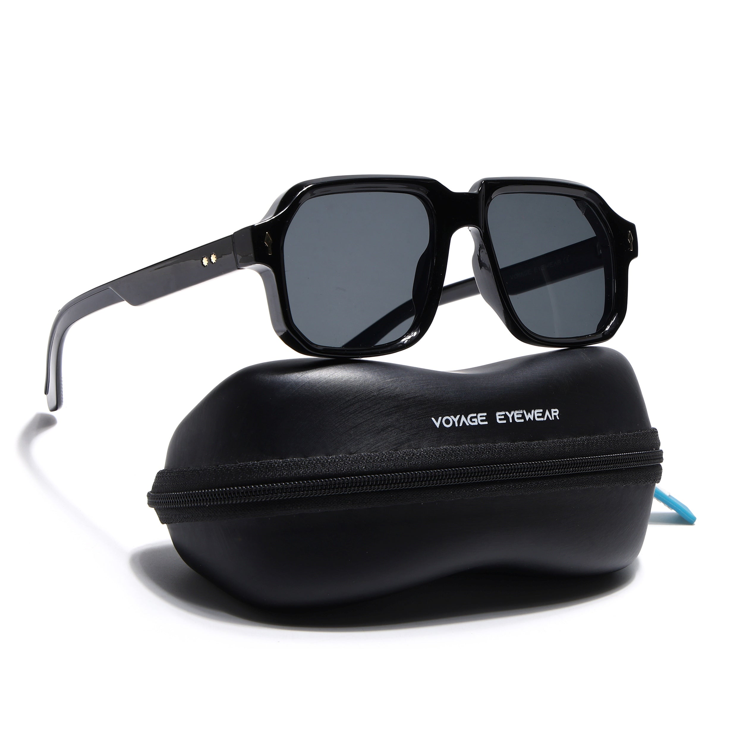 Wayfarer Sunglasses for Men & Women (Black Lens | Black Frame - MG7662)