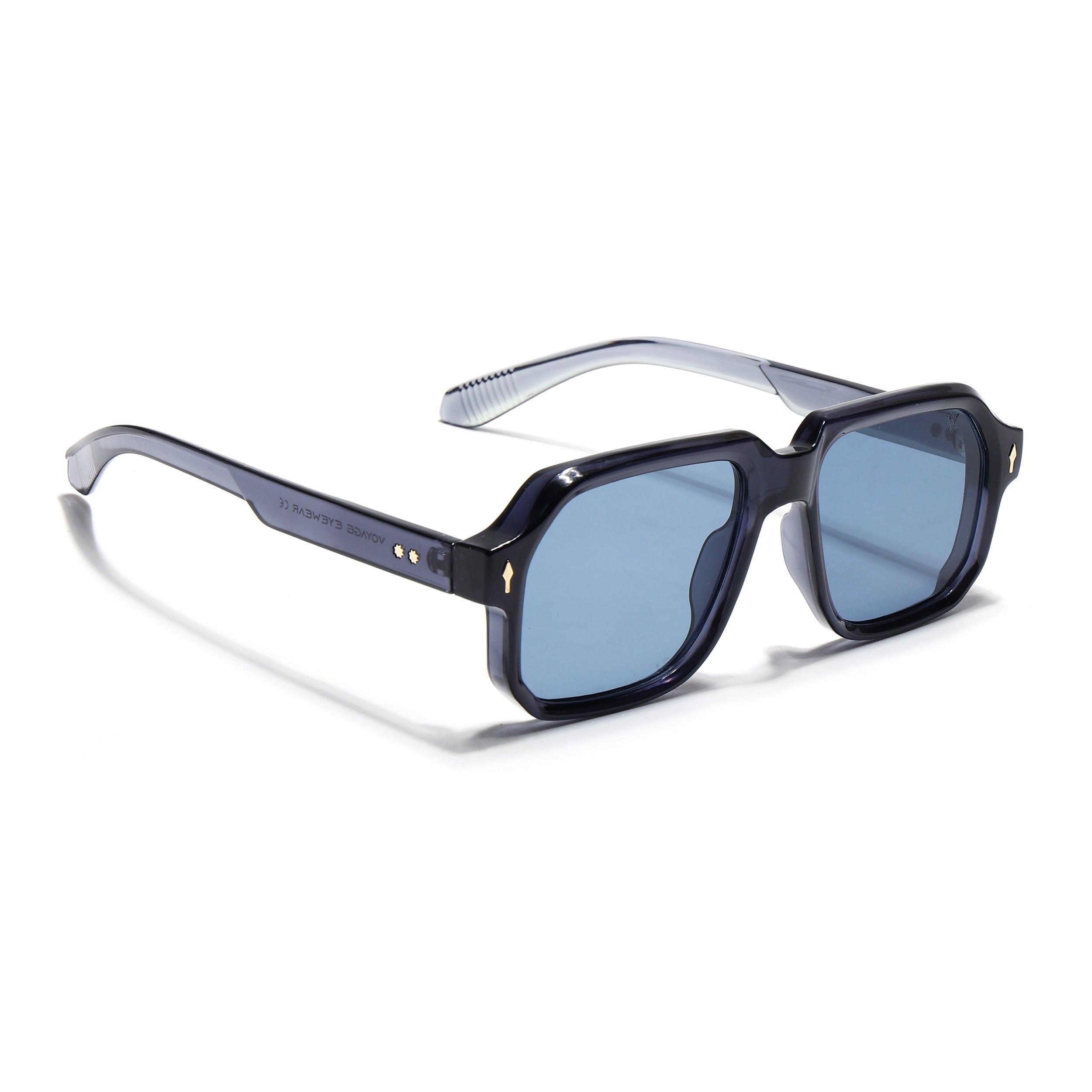 Wayfarer Sunglasses for Men & Women (Blue Lens | Blue Frame - MG7664)