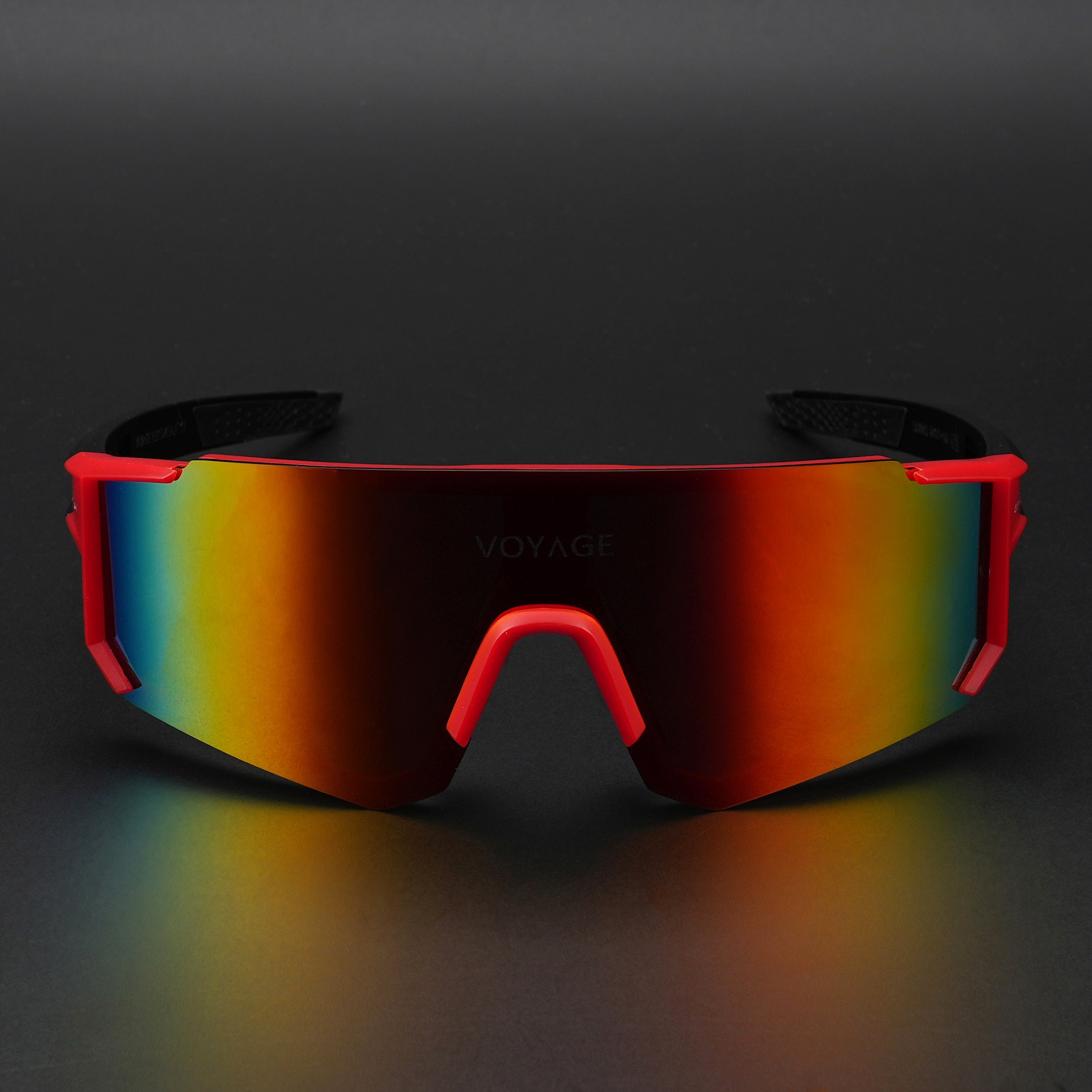 Drift Polarized Sunglasses (Multicolor Lens | Red Frame - PMG5597)
