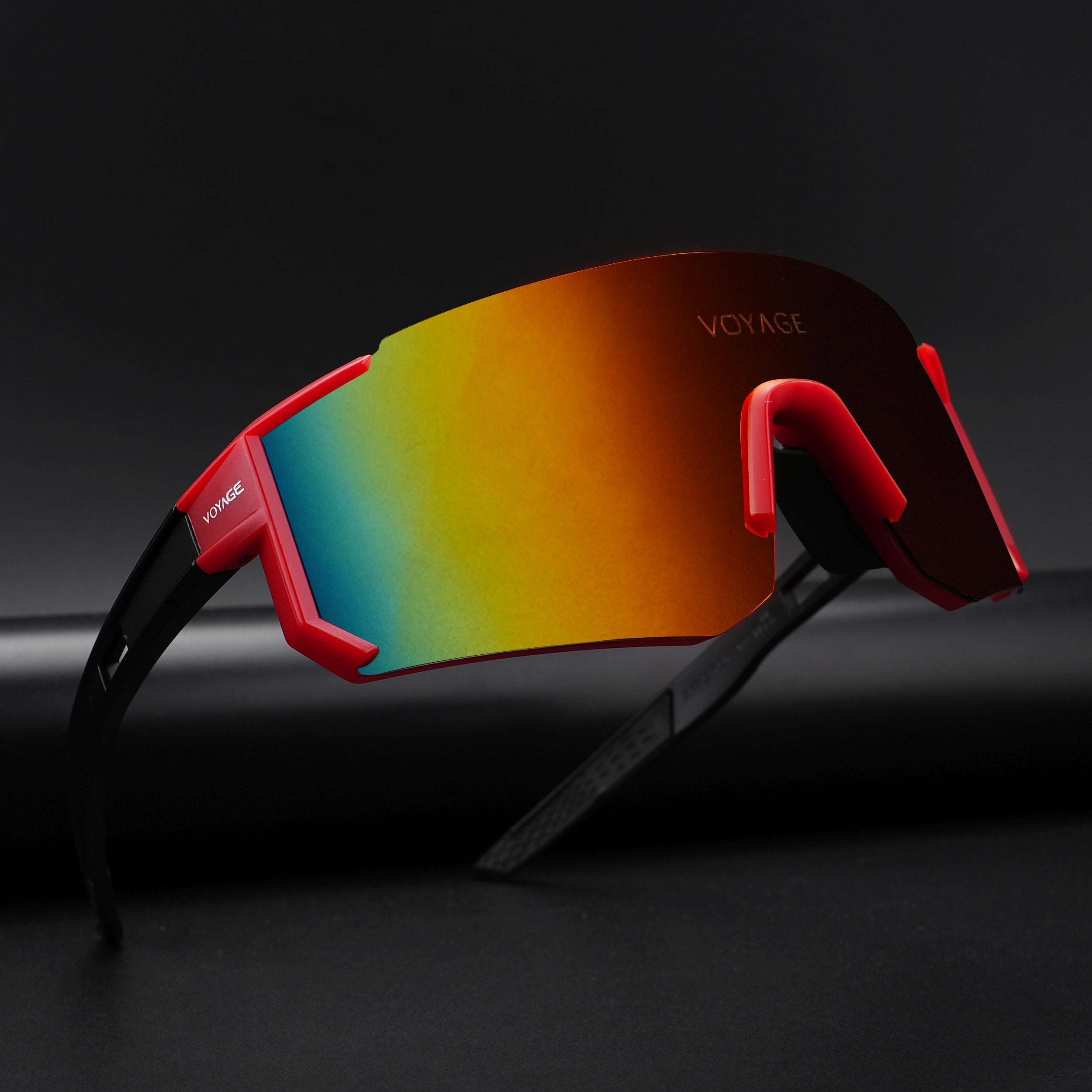 Drift Polarized Sunglasses (Multicolor Lens | Red Frame - PMG5597)