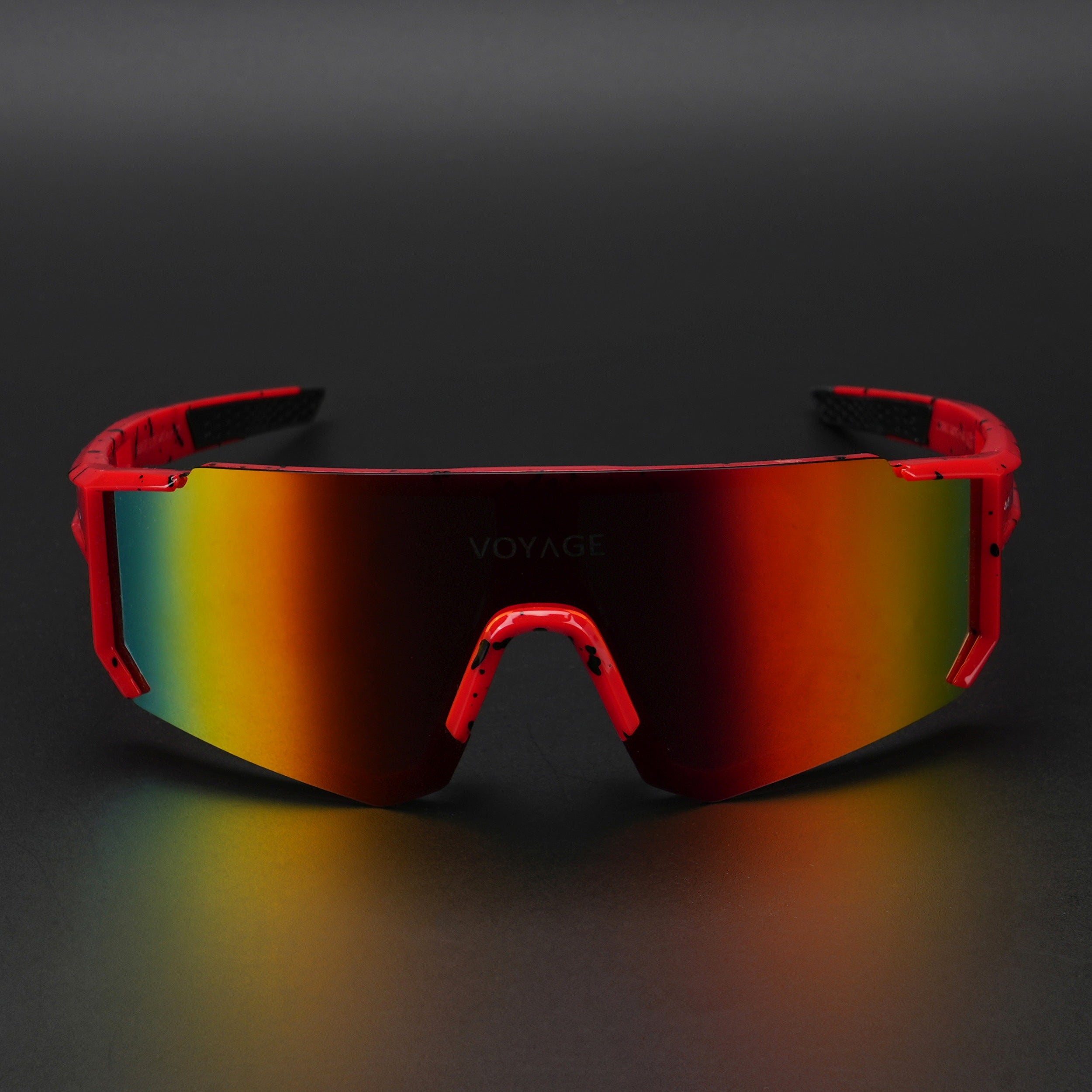 Drift Polarized Sunglasses (Multicolor Lens | Red Frame - PMG5598)