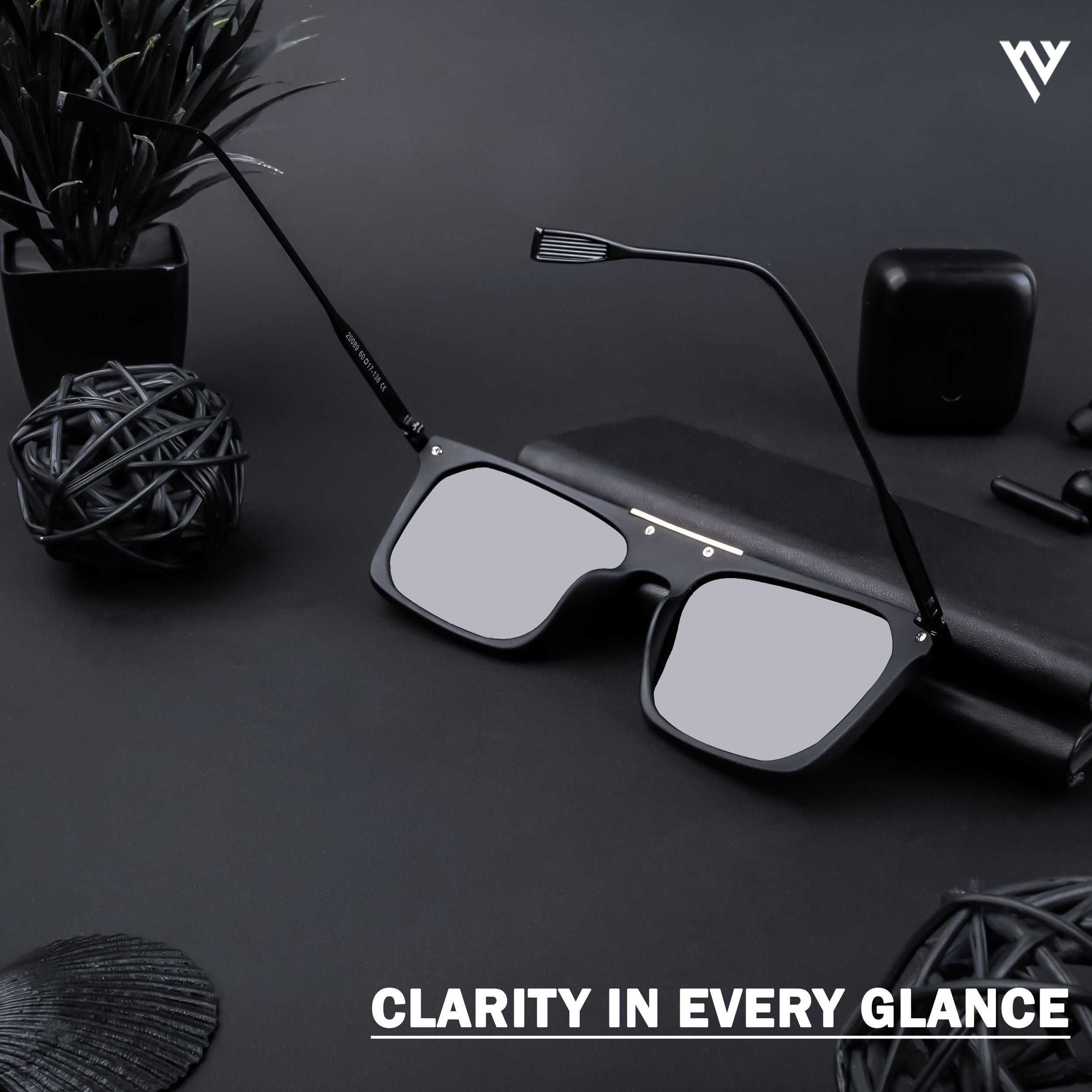 Voyage Exclusive Matt Black Polarized Wayfarer Sunglasses for Men & Women (20089PMG4448)
