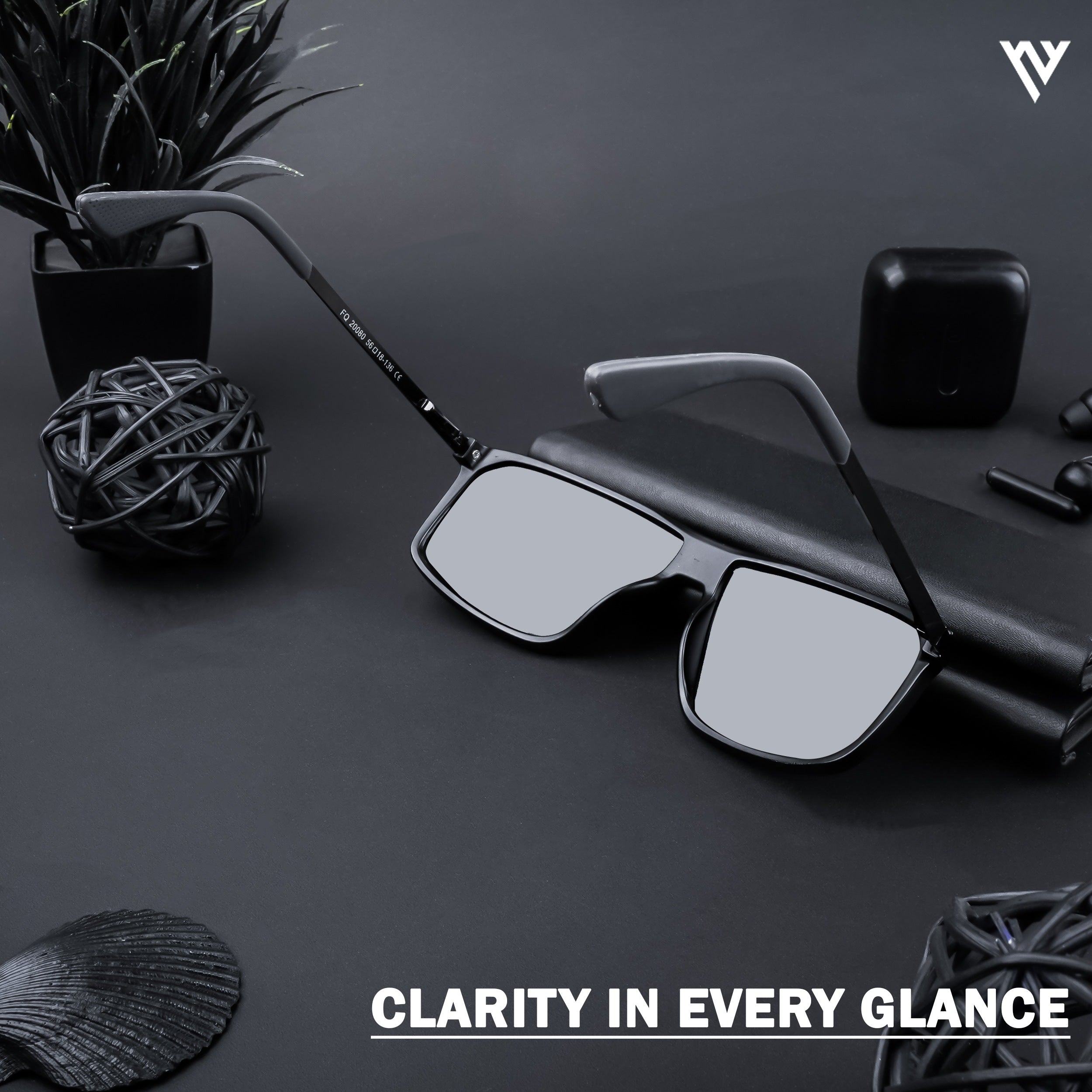 Voyage Exclusive Matt Black Polarized Wayfarer Sunglasses for Men & Women (20080PMG4447)