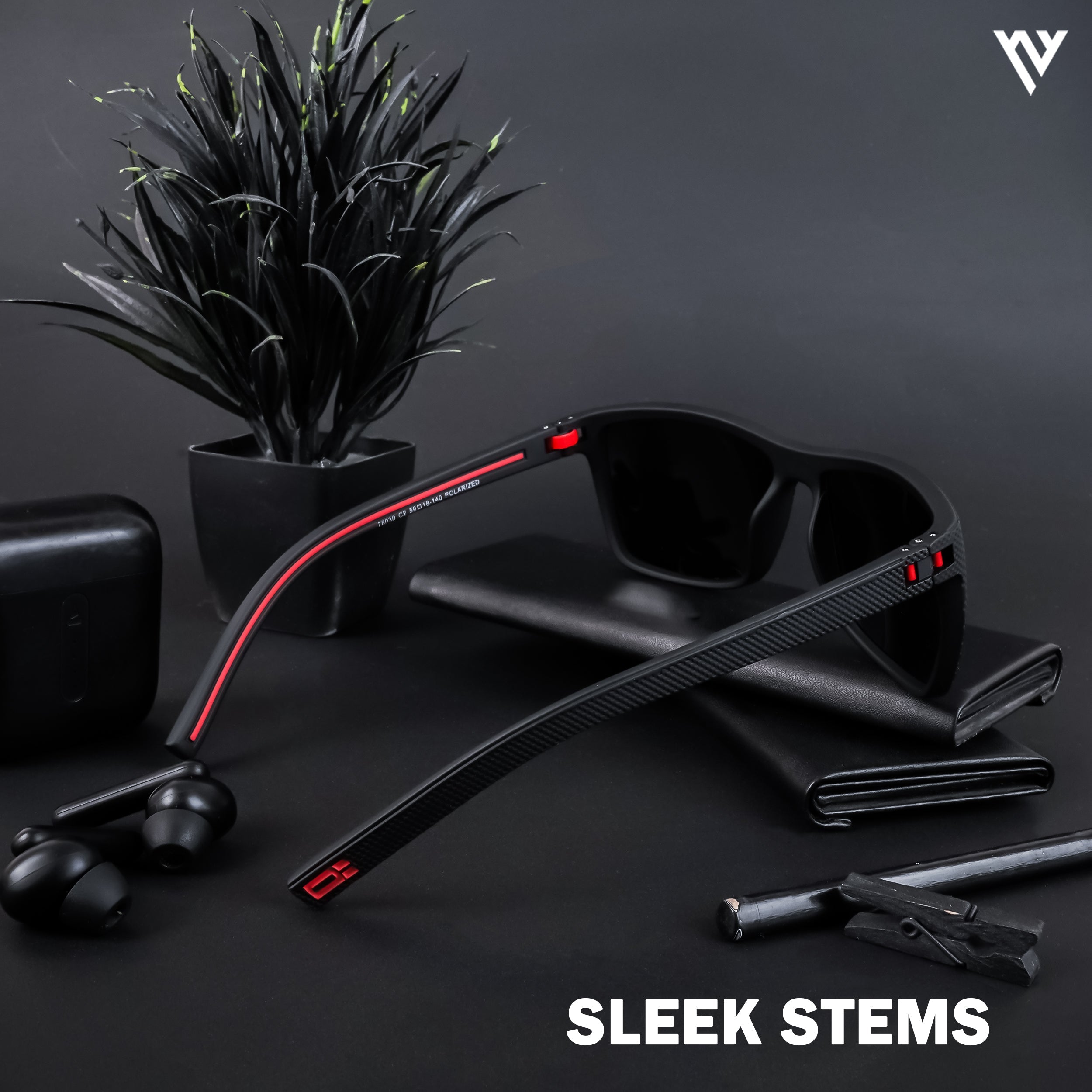 Black Polarized Wayfarer Sunglasses - PMG4293