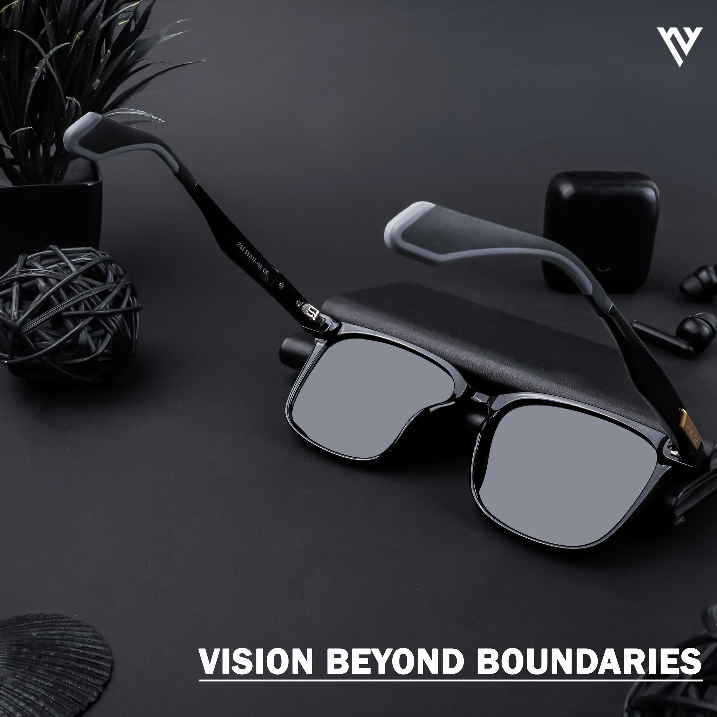 Voyage Exclusive Shine Black Polarized Wayfarer Sunglasses for Men & Women (893PMG4459)