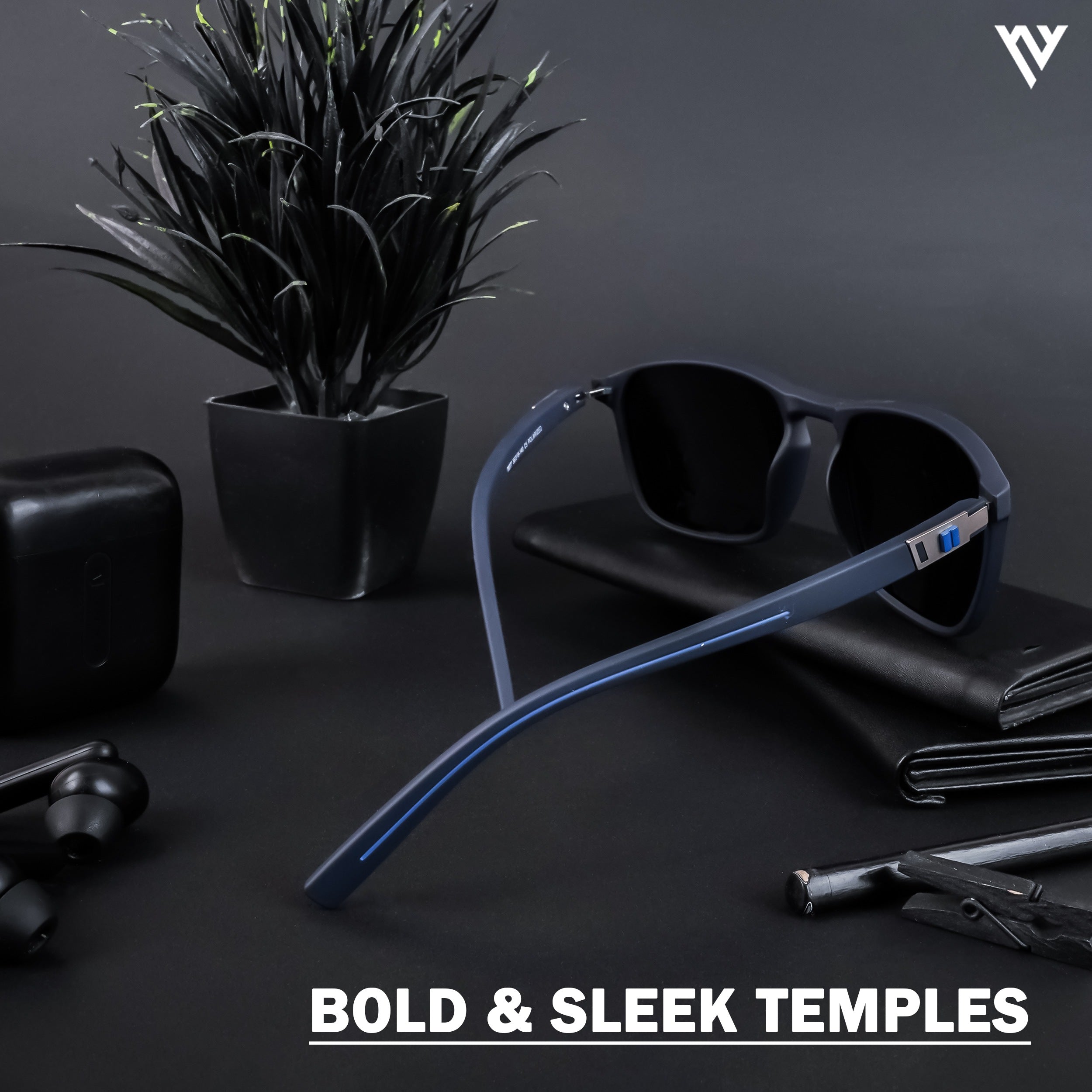 Navy Blue Polarized Wayfarer Sunglasses - PMG4305