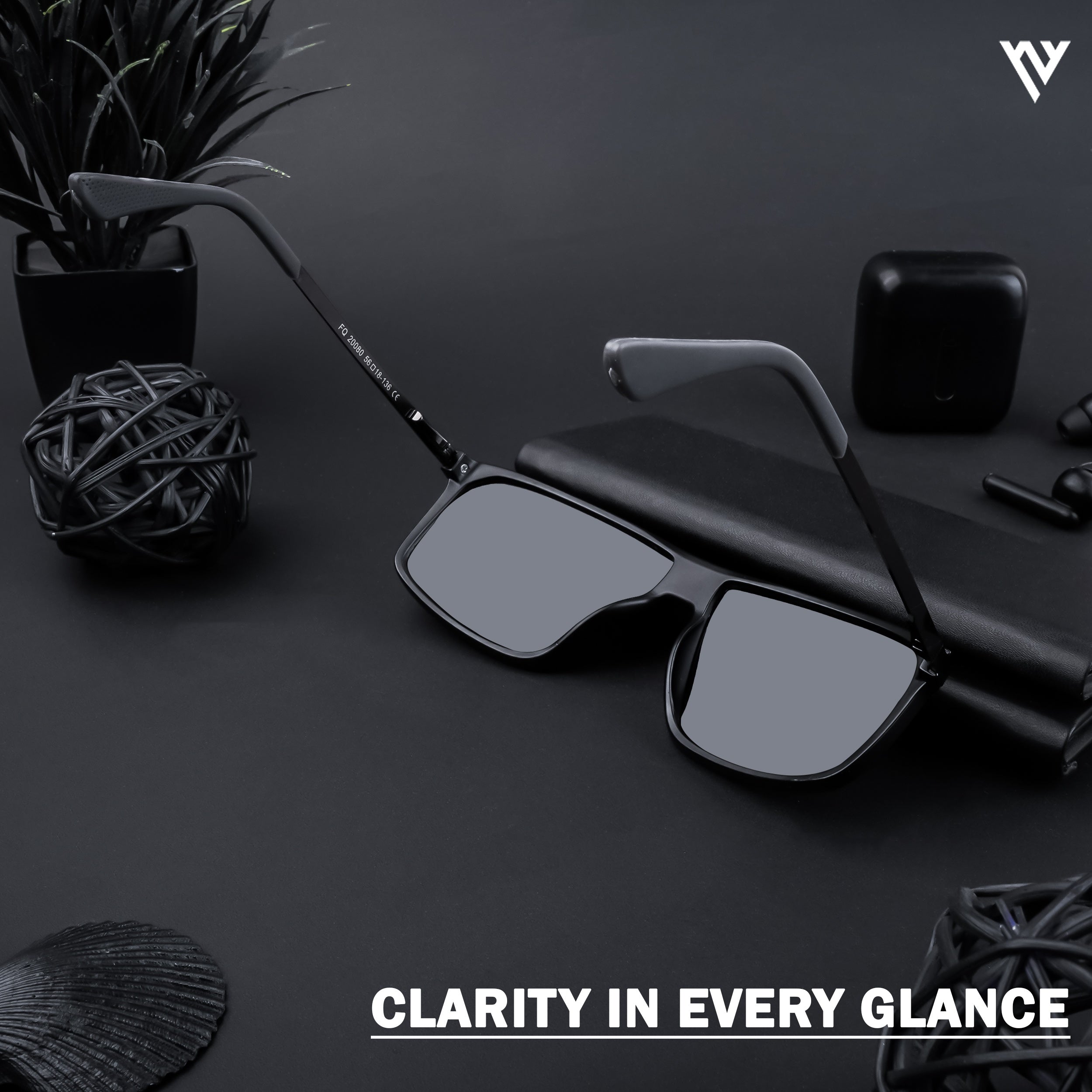 Voyage Exclusive Matt Black Polarized Wayfarer Sunglasses for Men & Women (20080PMG4444)