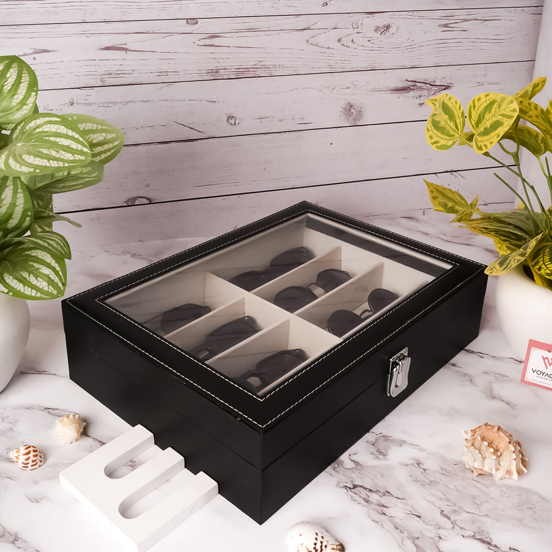 Voyage Black Square Sunglasses or Eyeglasses Storage Box (No Logo)