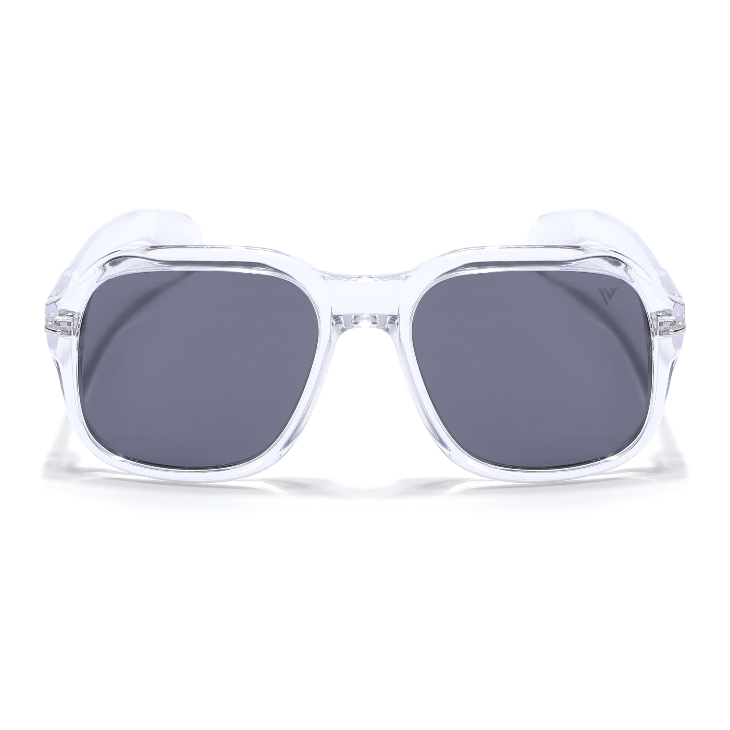 Wayfarer Polarized Sunglasses (Black Lens | Transparent Frame - PMG4988)