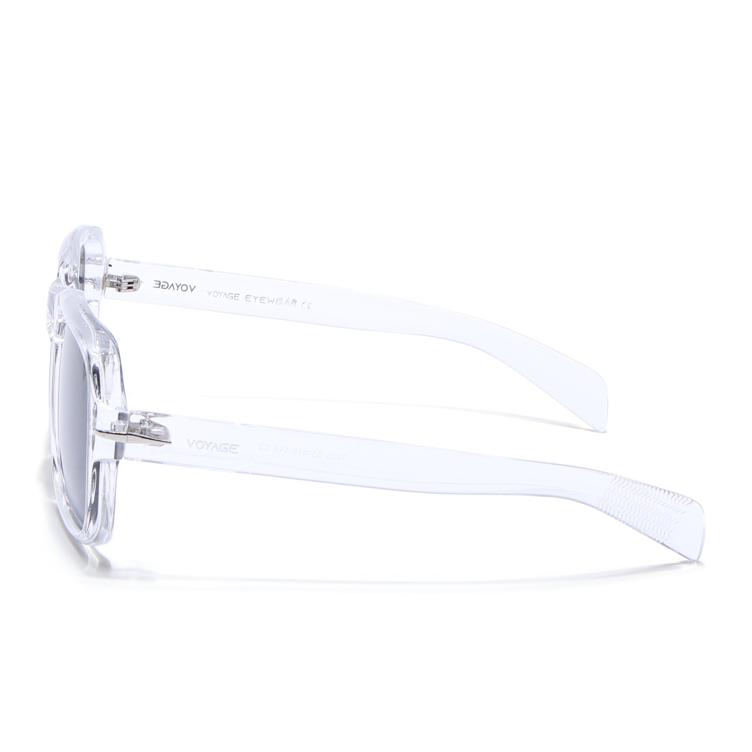 Wayfarer Polarized Sunglasses (Black Lens | Transparent Frame - PMG4988)