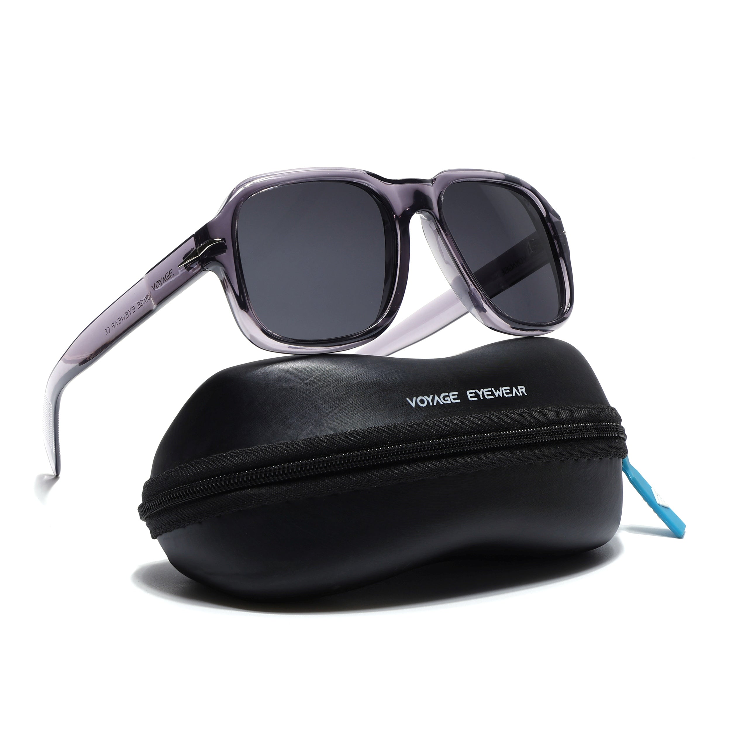 Wayfarer Polarized Sunglasses (Black Lens | Purple Frame - PMG4990)