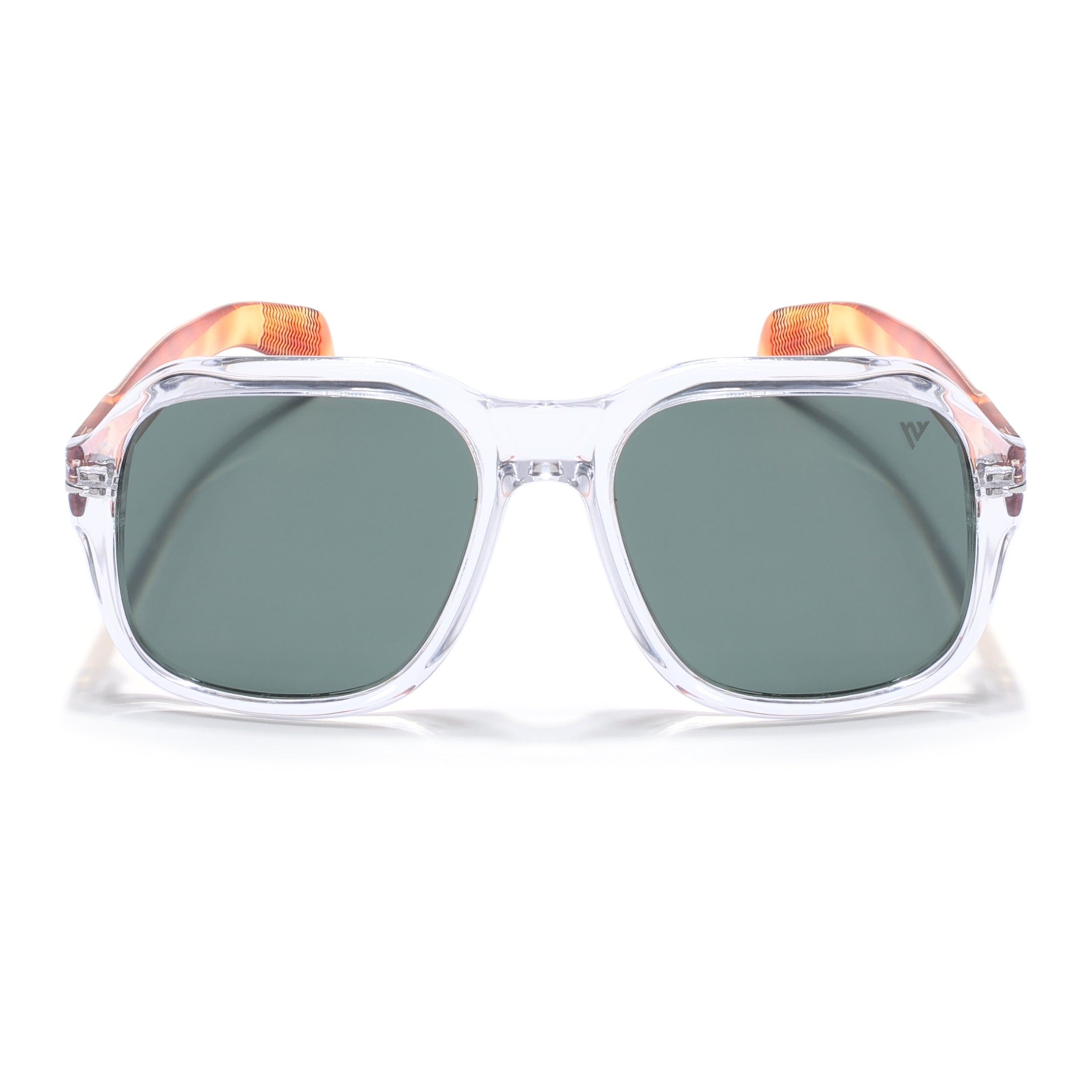 Wayfarer Polarized Sunglasses (Green Lens | Transparent Frame - PMG4991)