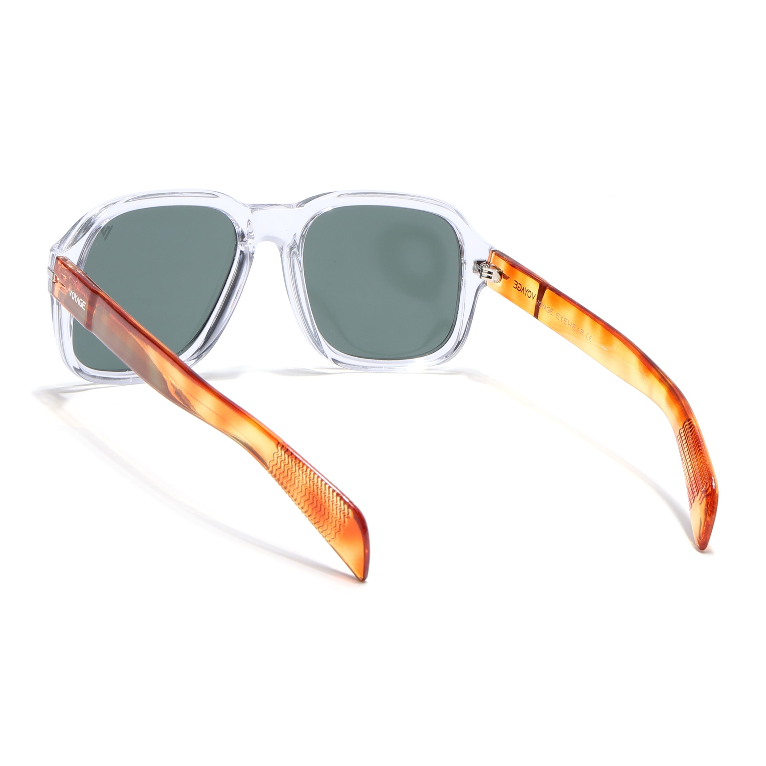 Wayfarer Polarized Sunglasses (Green Lens | Transparent Frame - PMG4991)