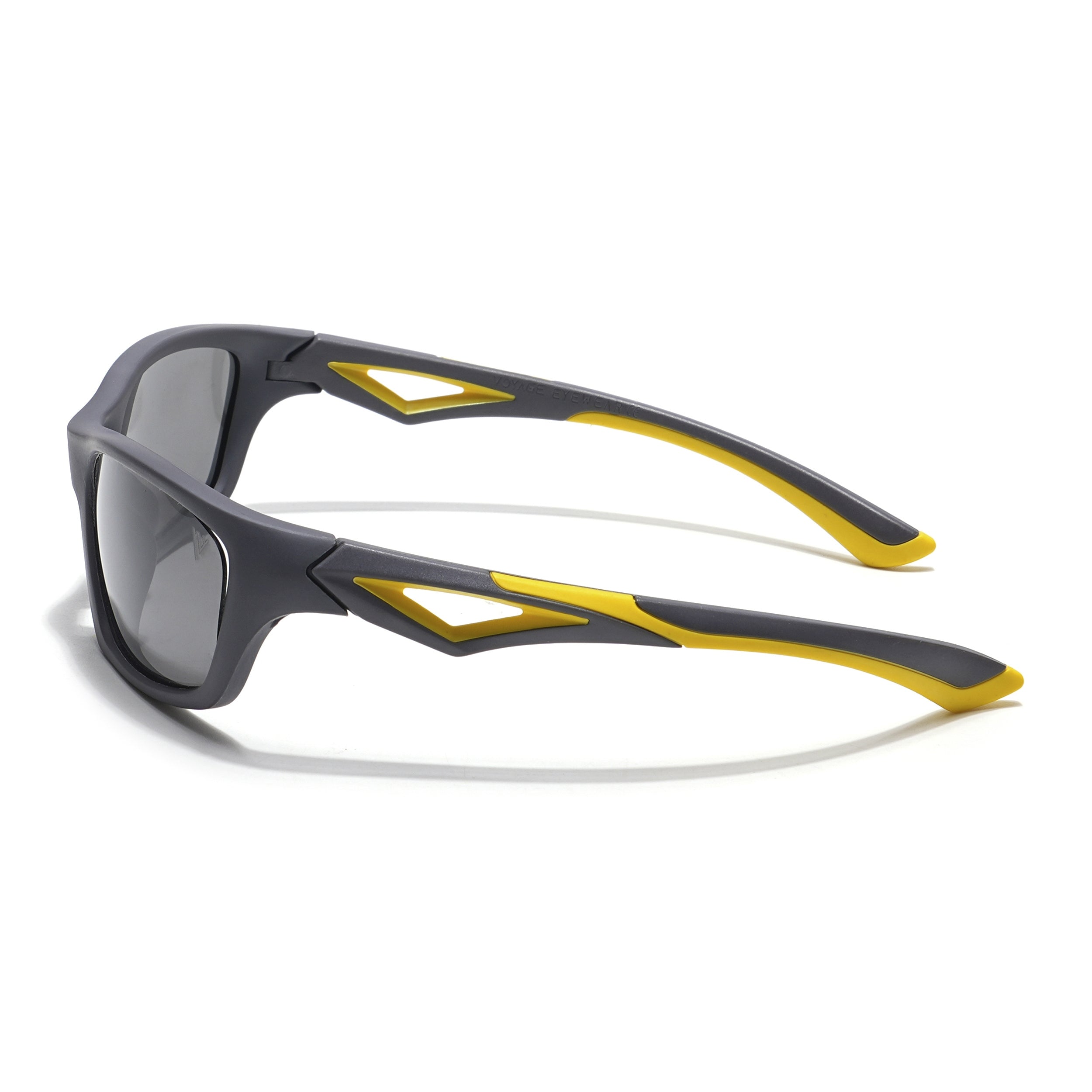 Wrap Around Polarized Sunglasses for Kids -6 yrs To 12 yrs (Black Lens | Grey Frame - PMG5892)