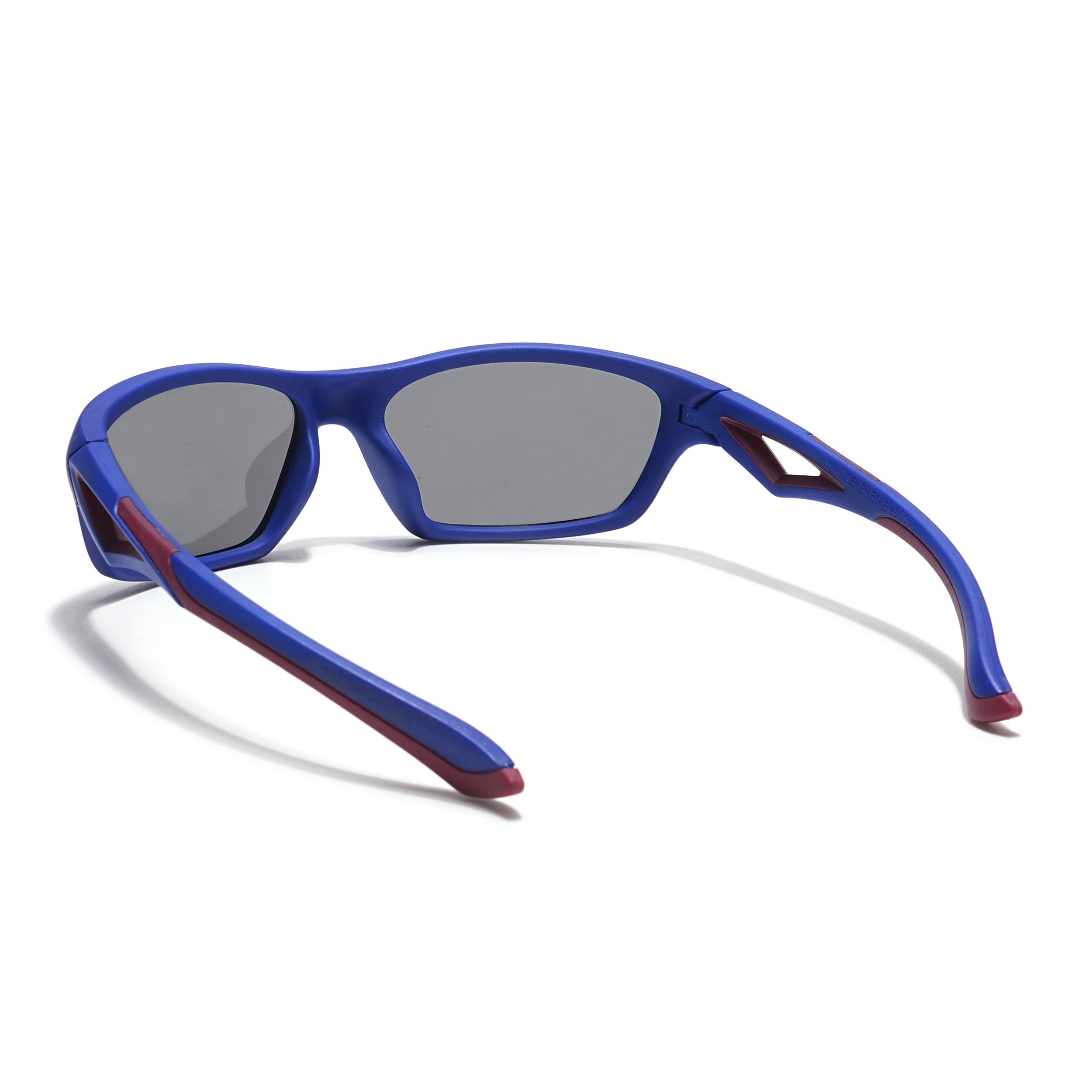 Wrap Around Polarized Sunglasses for Kids -6 yrs To 12 yrs (Black Lens | Blue Frame - PMG5893)