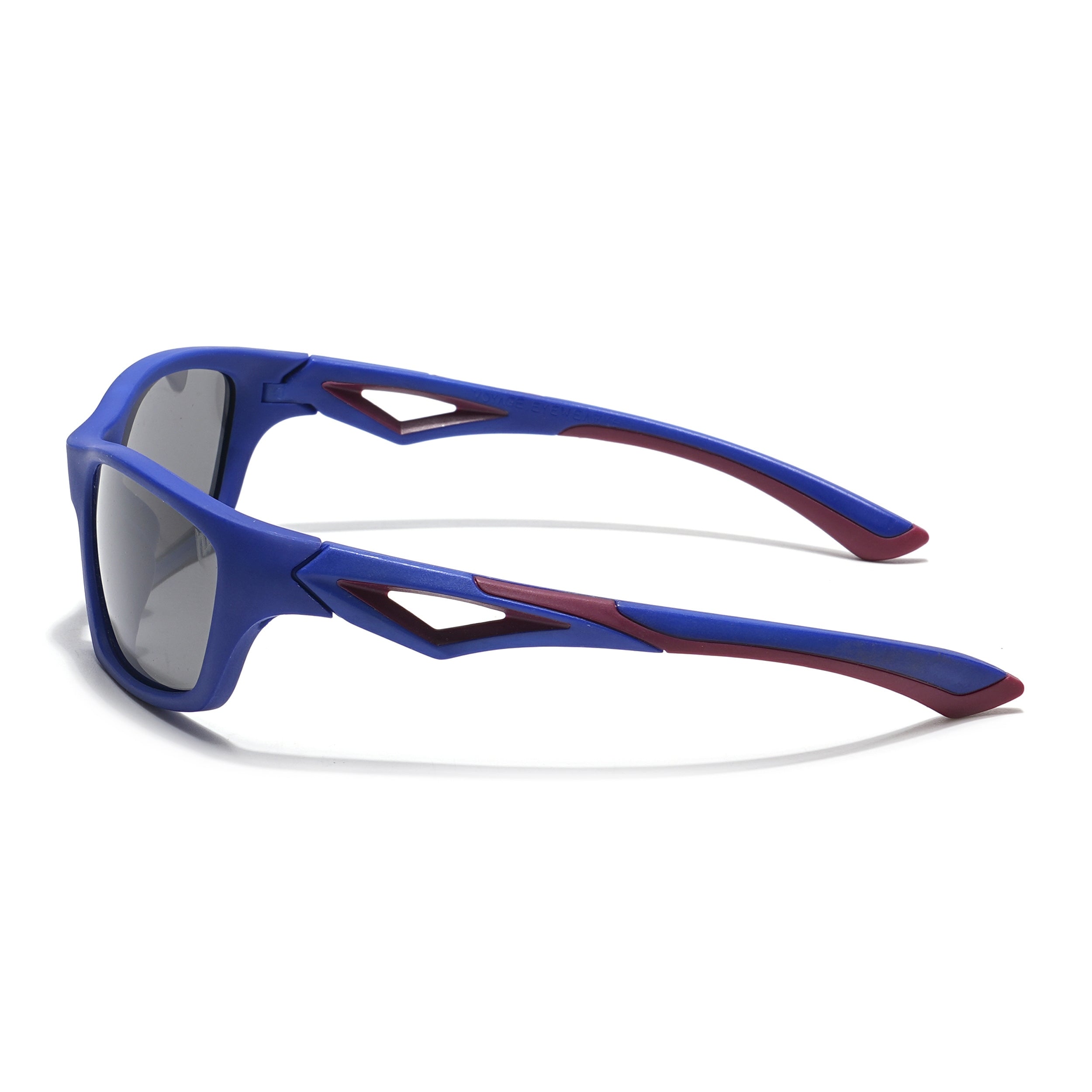 Wrap Around Polarized Sunglasses for Kids -6 yrs To 12 yrs (Black Lens | Blue Frame - PMG5893)