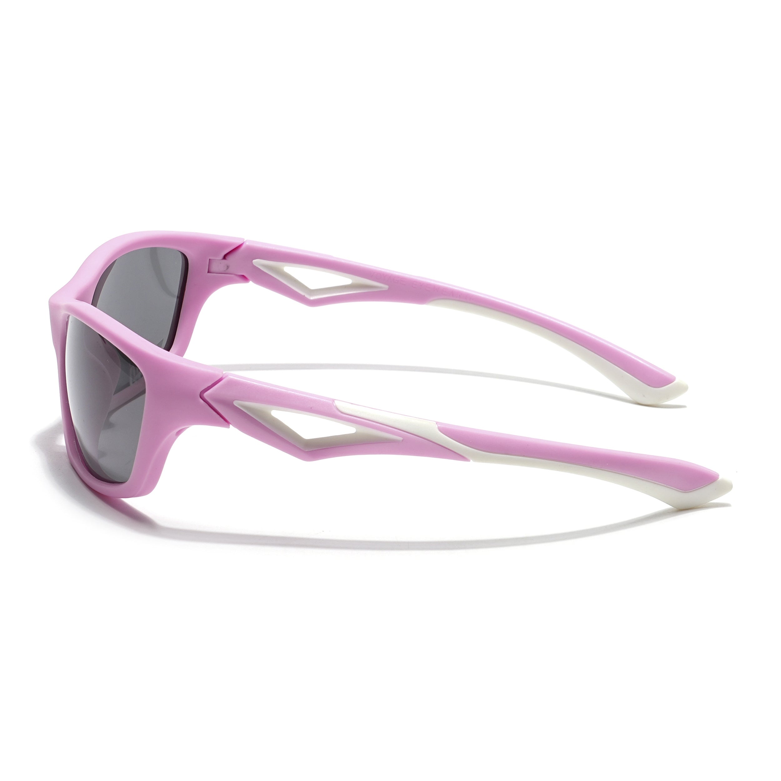 Wrap Around Polarized Sunglasses for Kids -6 yrs To 12 yrs (Black Lens | Pink Frame - PMG5894)