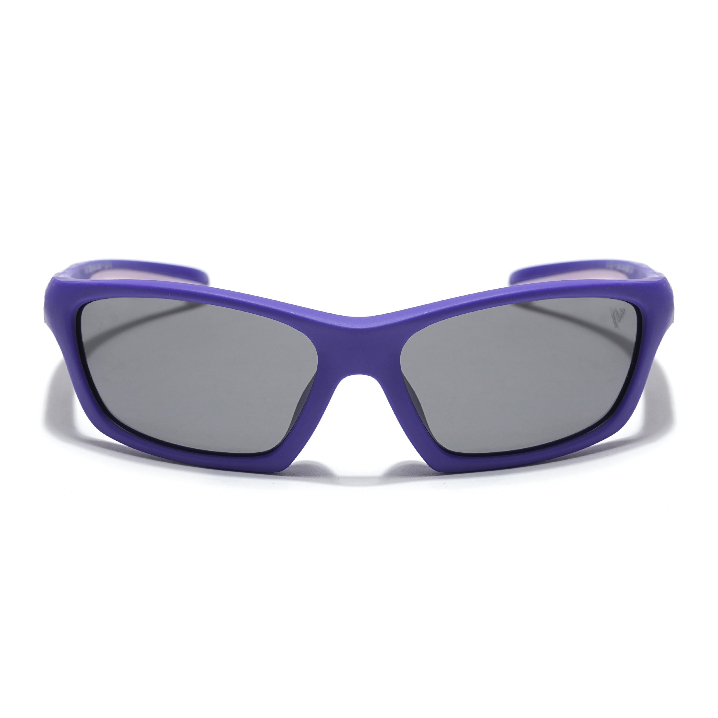 Wrap Around Polarized Sunglasses for Kids -6 yrs To 12 yrs (Black Lens | Purple Frame - PMG5896)