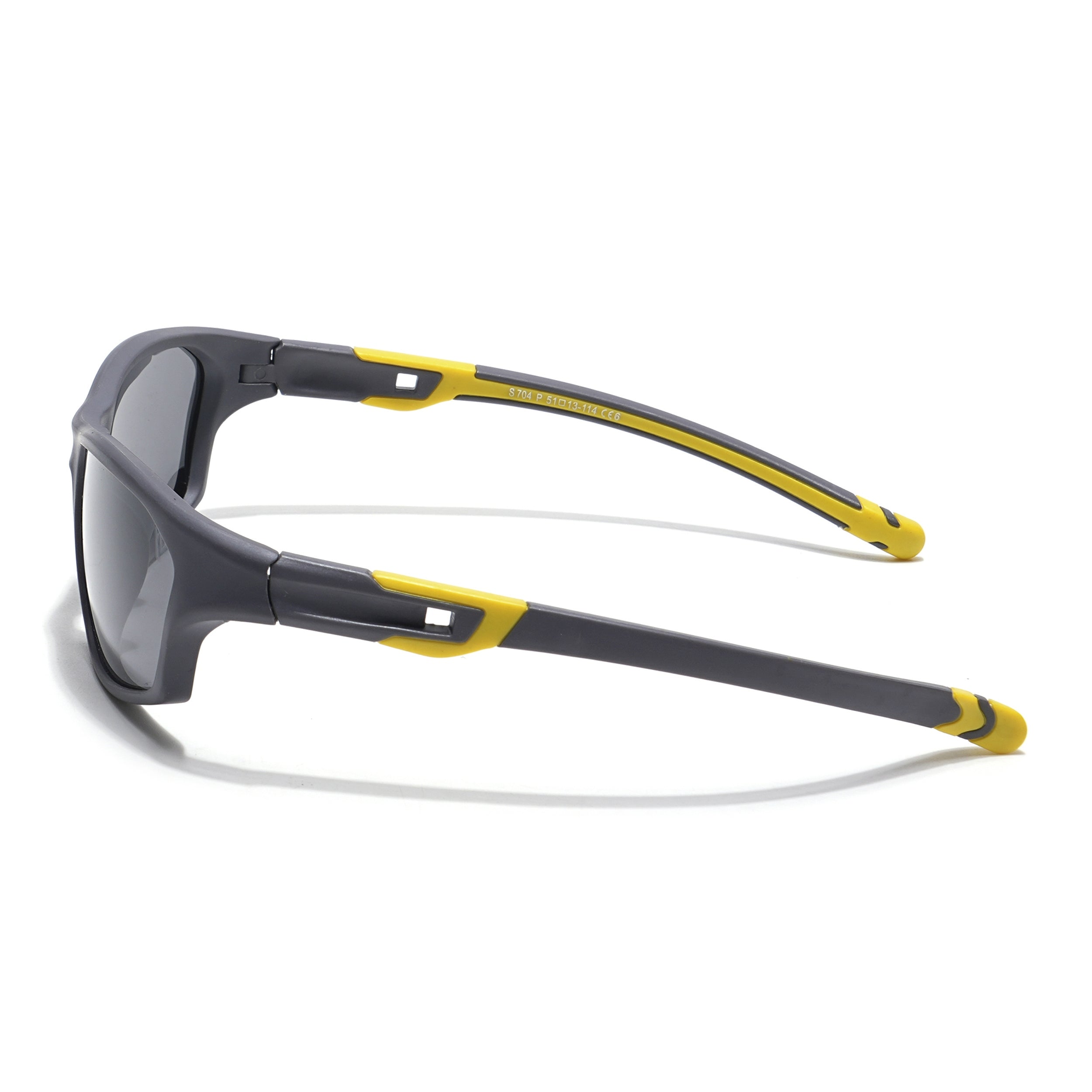 Wrap Around Polarized Sunglasses for Kids -6 yrs To 12 yrs (Black Lens | Grey Frame - PMG5898)