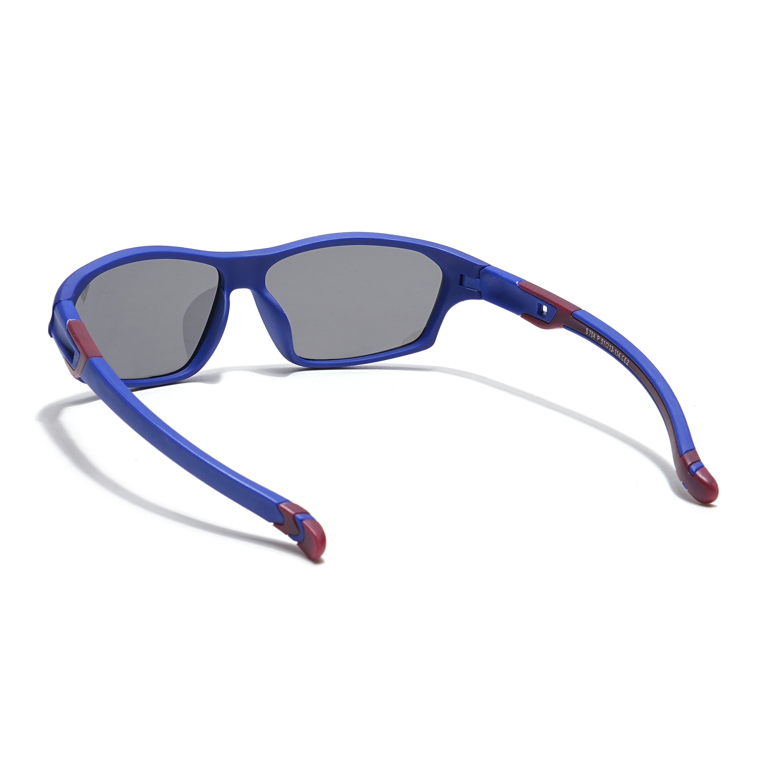Wrap Around Polarized Sunglasses for Kids -6 yrs To 12 yrs (Black Lens | Blue Frame - PMG5899)