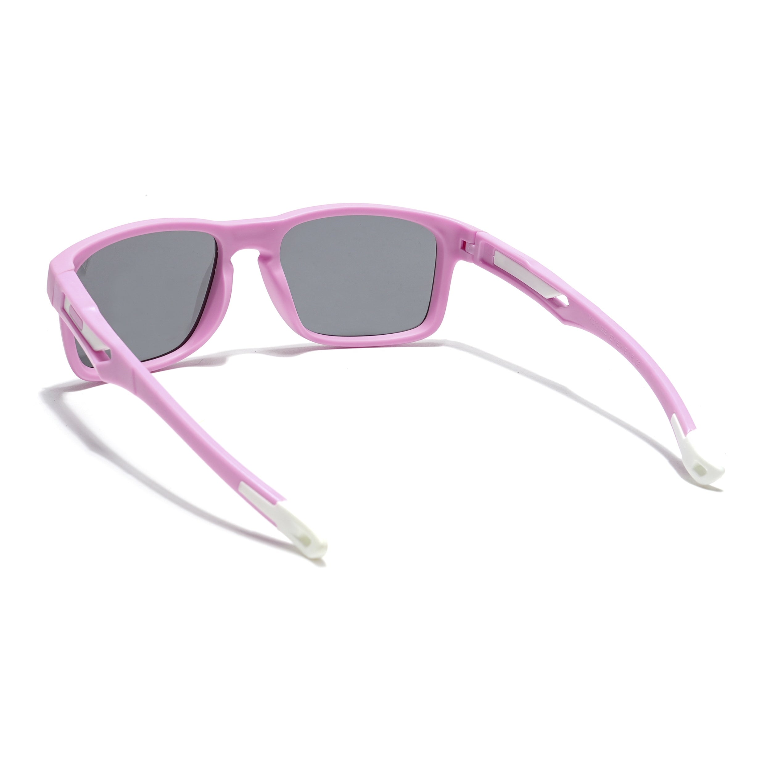 Rectangle Polarized Sunglasses for Kids -6 yrs To 12 yrs (Black Lens | Pink Frame - PMG5924)