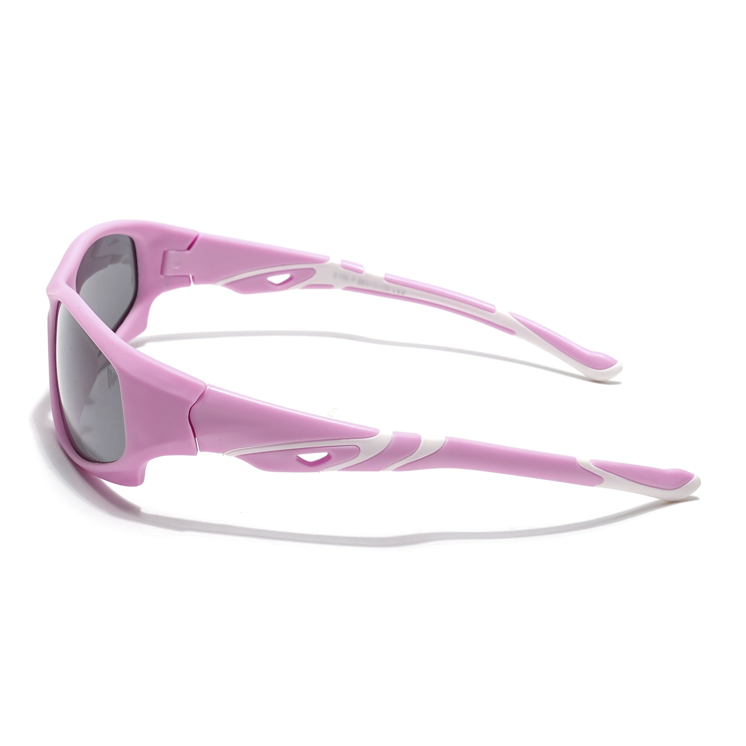 Wrap Around Polarized Sunglasses for Kids -6 yrs To 12 yrs (Black Lens | Pink Frame - PMG5906)