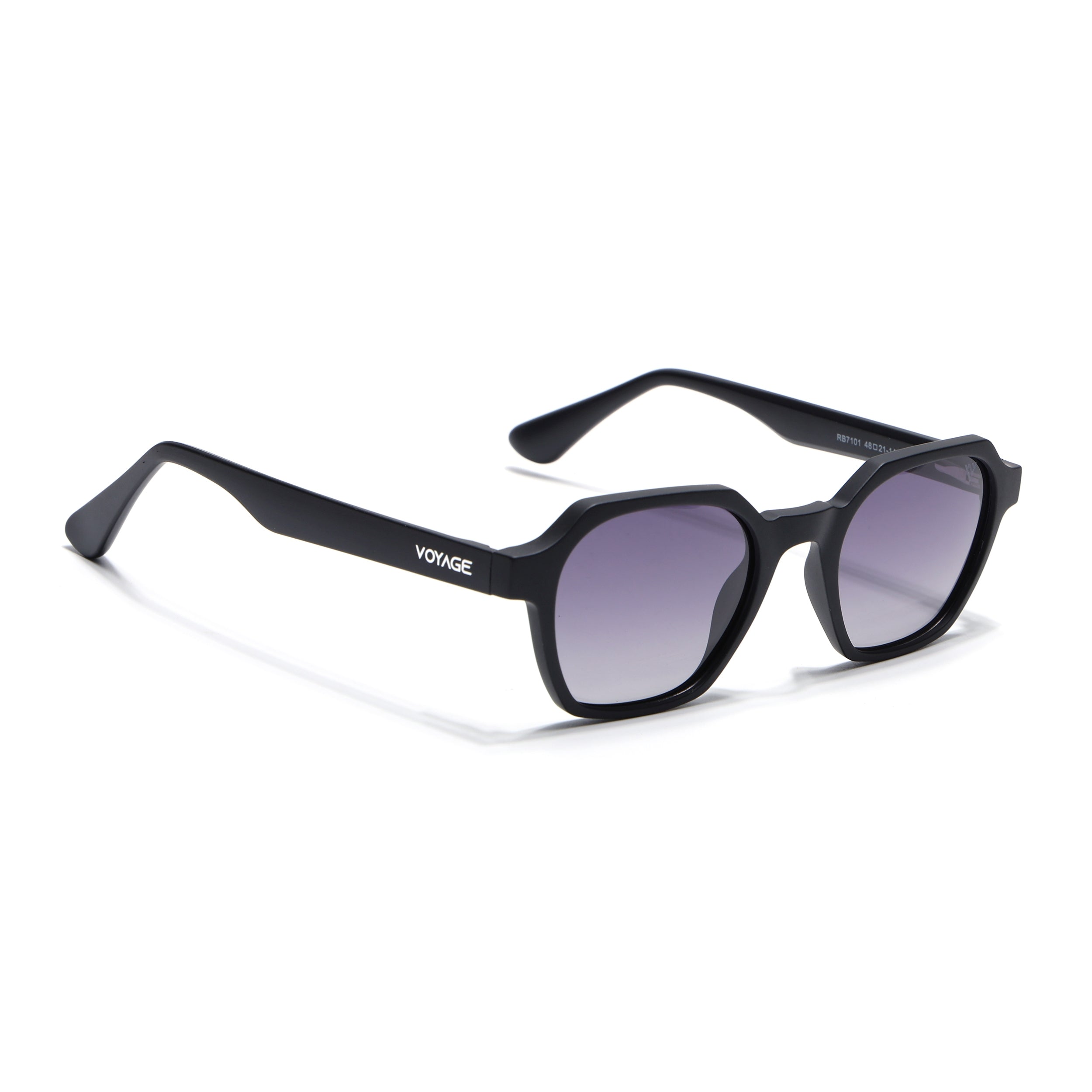 Prizm | Black Hexagonal Polarized Sunglasses | Grey & Clear Lens - PMG7283