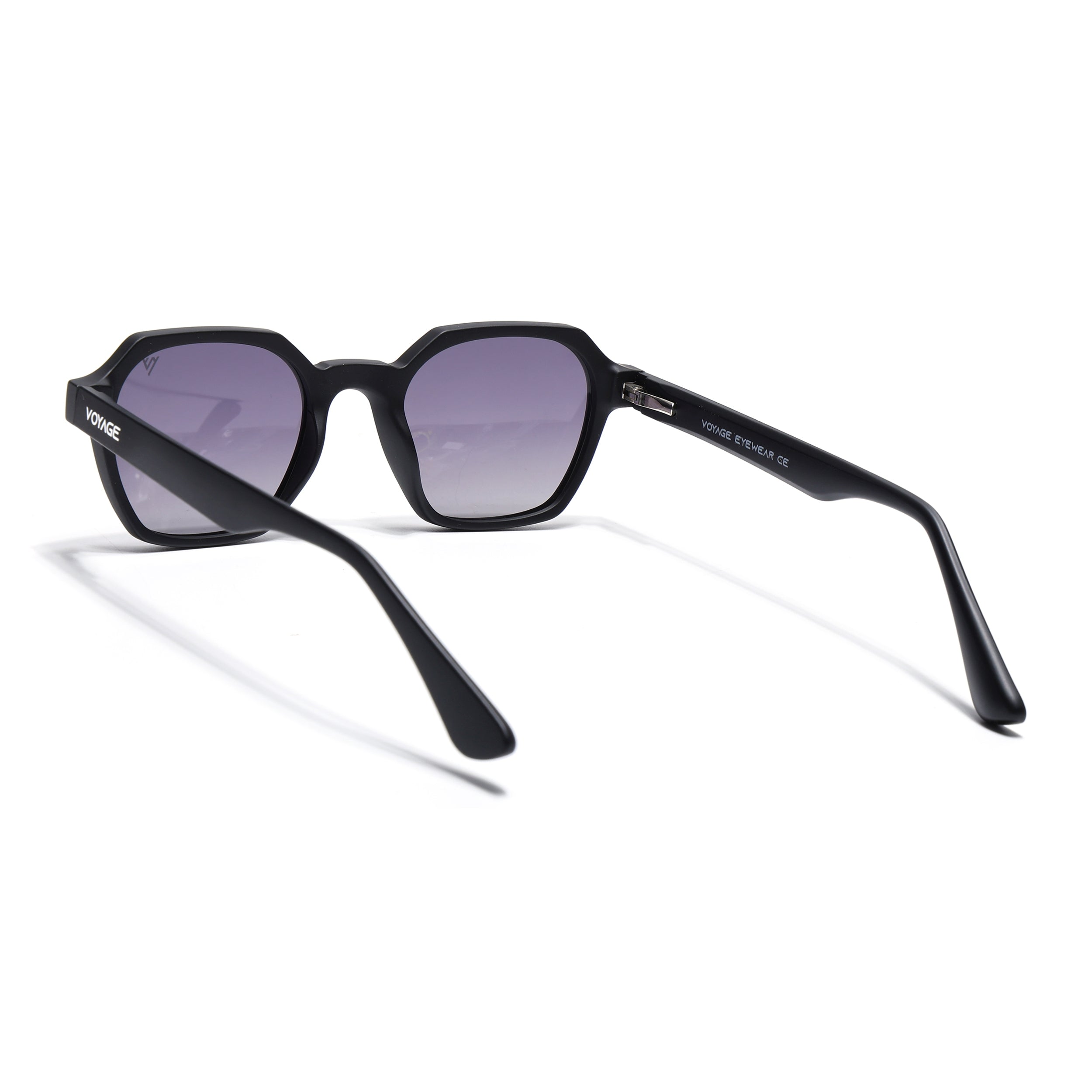 Prizm | Black Hexagonal Polarized Sunglasses | Grey & Clear Lens - PMG7283