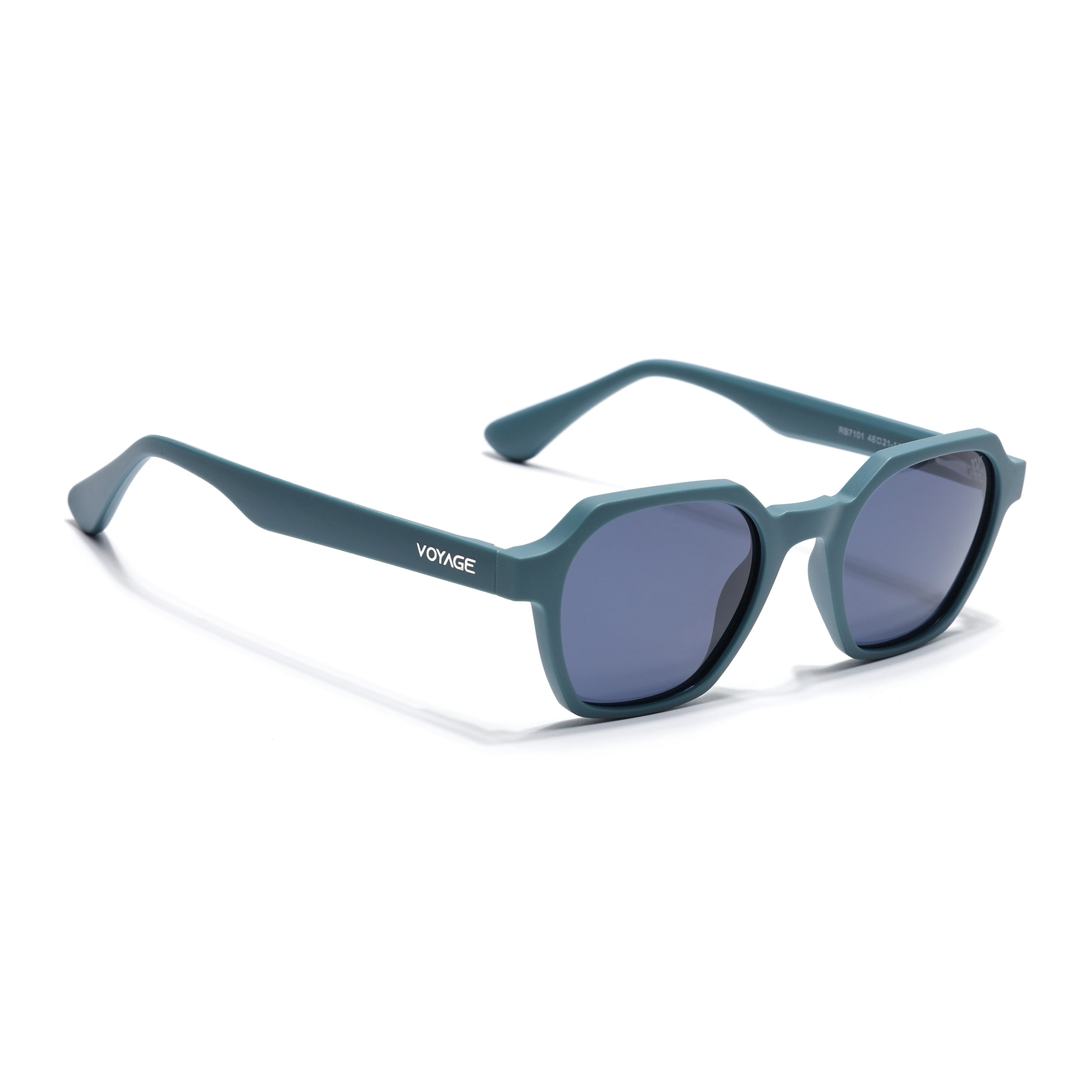 Prizm | Matt Teal Hexagonal Polarized Sunglasses | Grey Lens - PMG7286