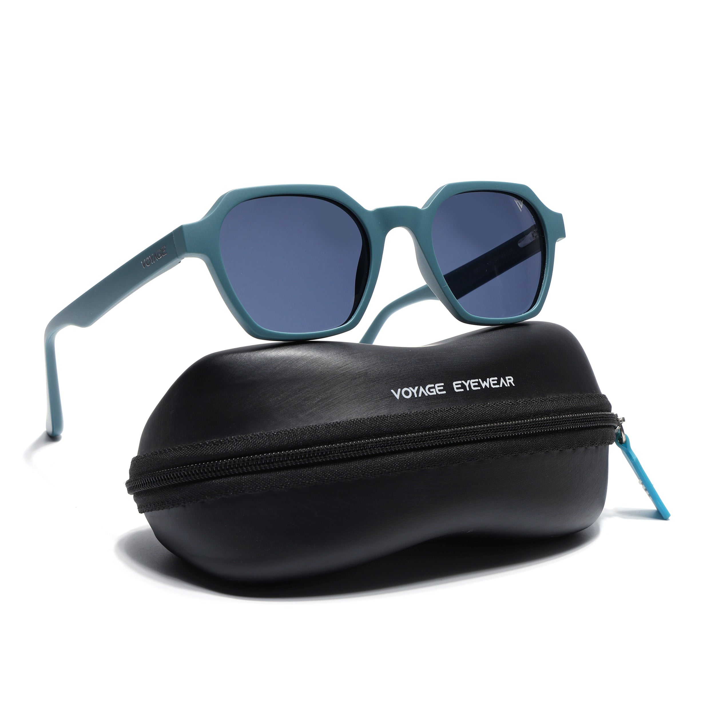 Prizm | Matt Teal Hexagonal Polarized Sunglasses | Grey Lens - PMG7286