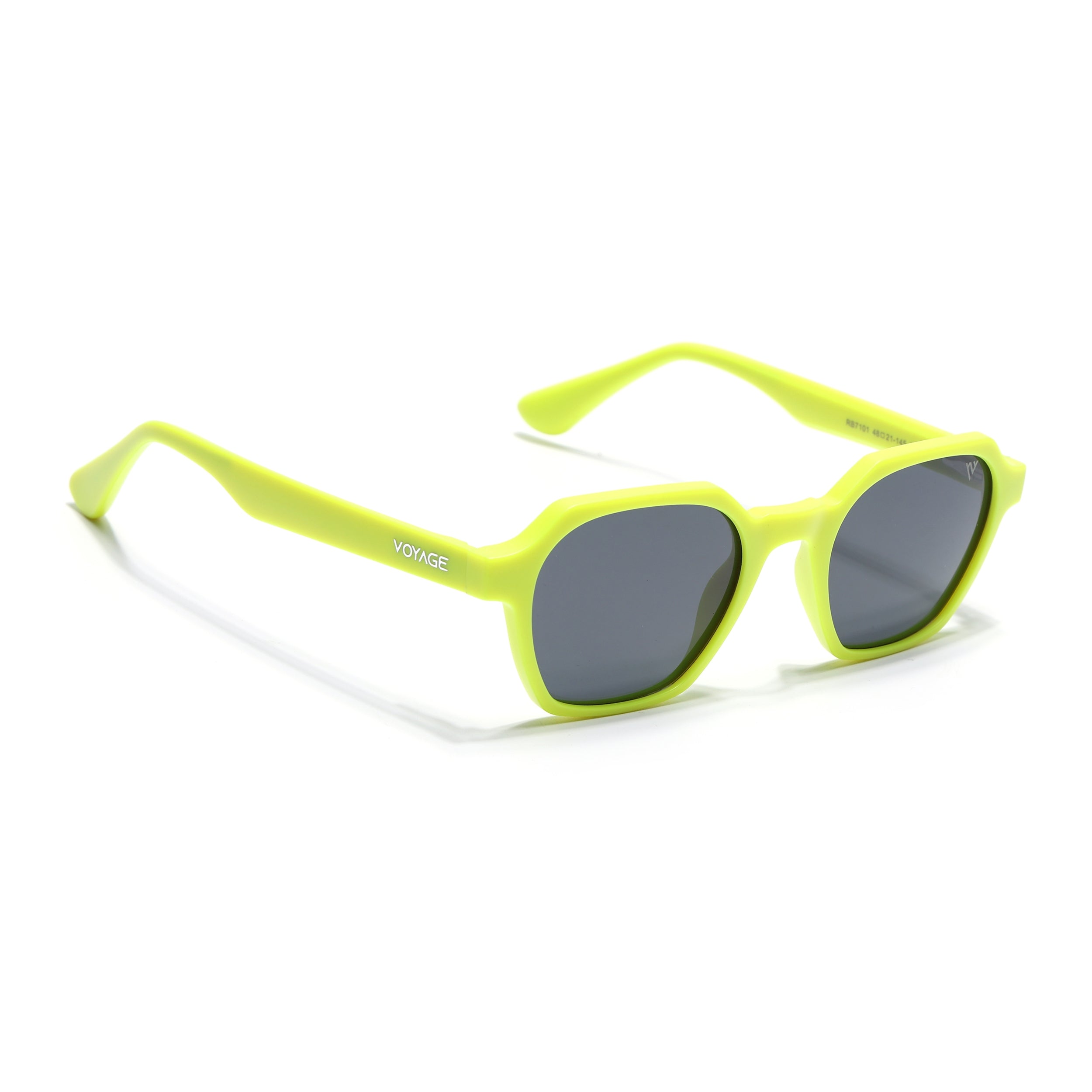 Prizm | Neon Yellow Hexagonal Polarized Sunglasses | Black Lens - PMG7290