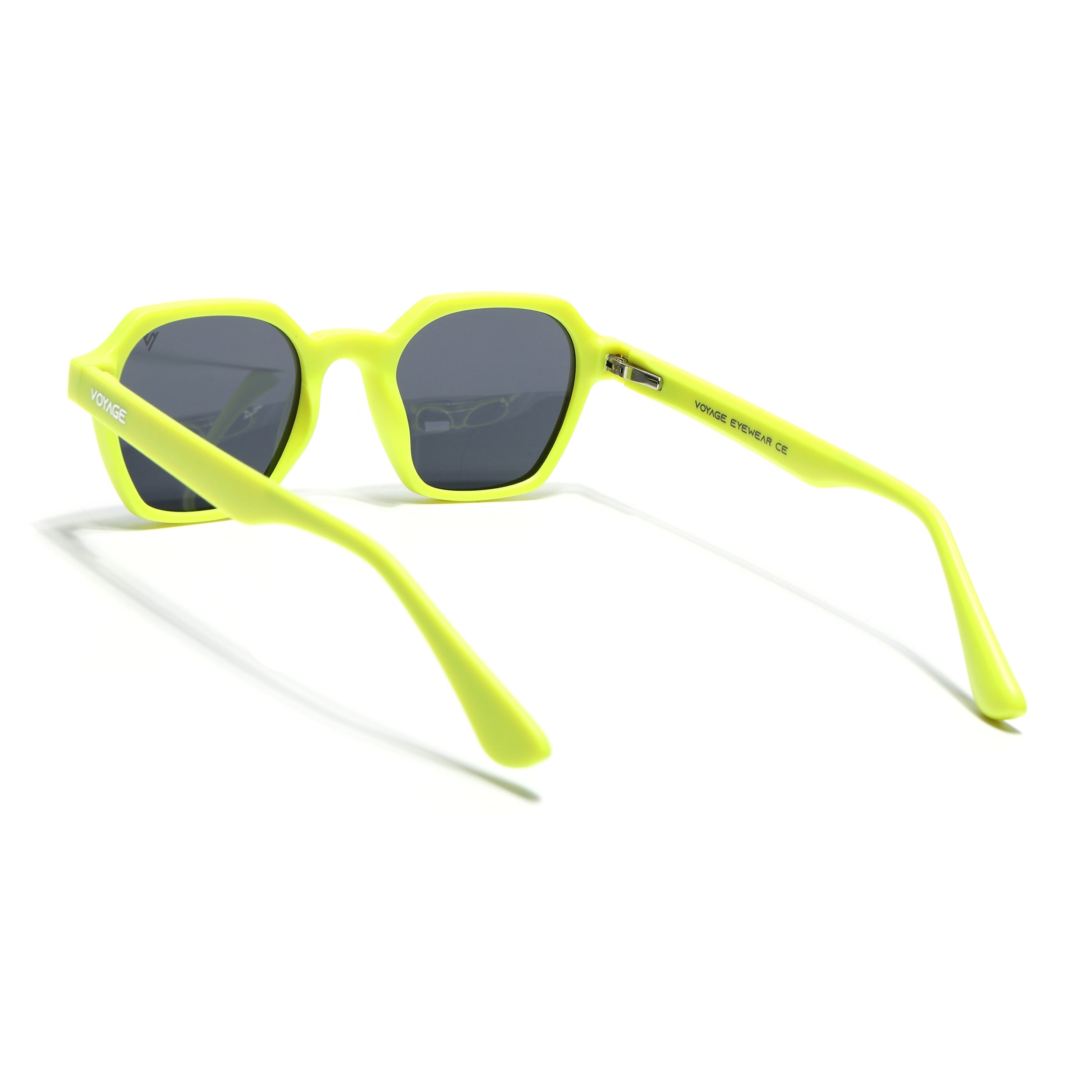 Prizm | Neon Yellow Hexagonal Polarized Sunglasses | Black Lens - PMG7290