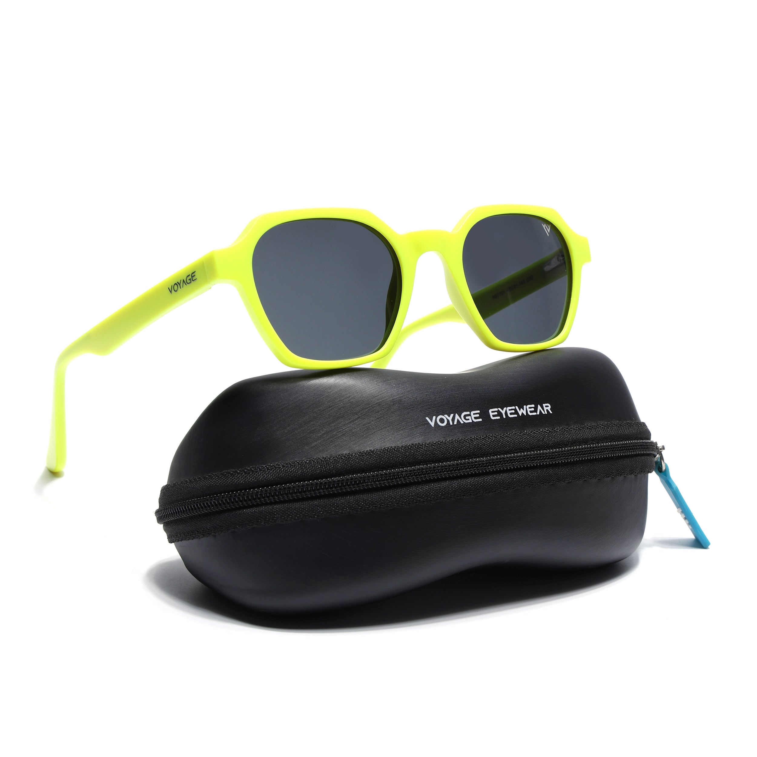 Prizm | Neon Yellow Hexagonal Polarized Sunglasses | Black Lens - PMG7290