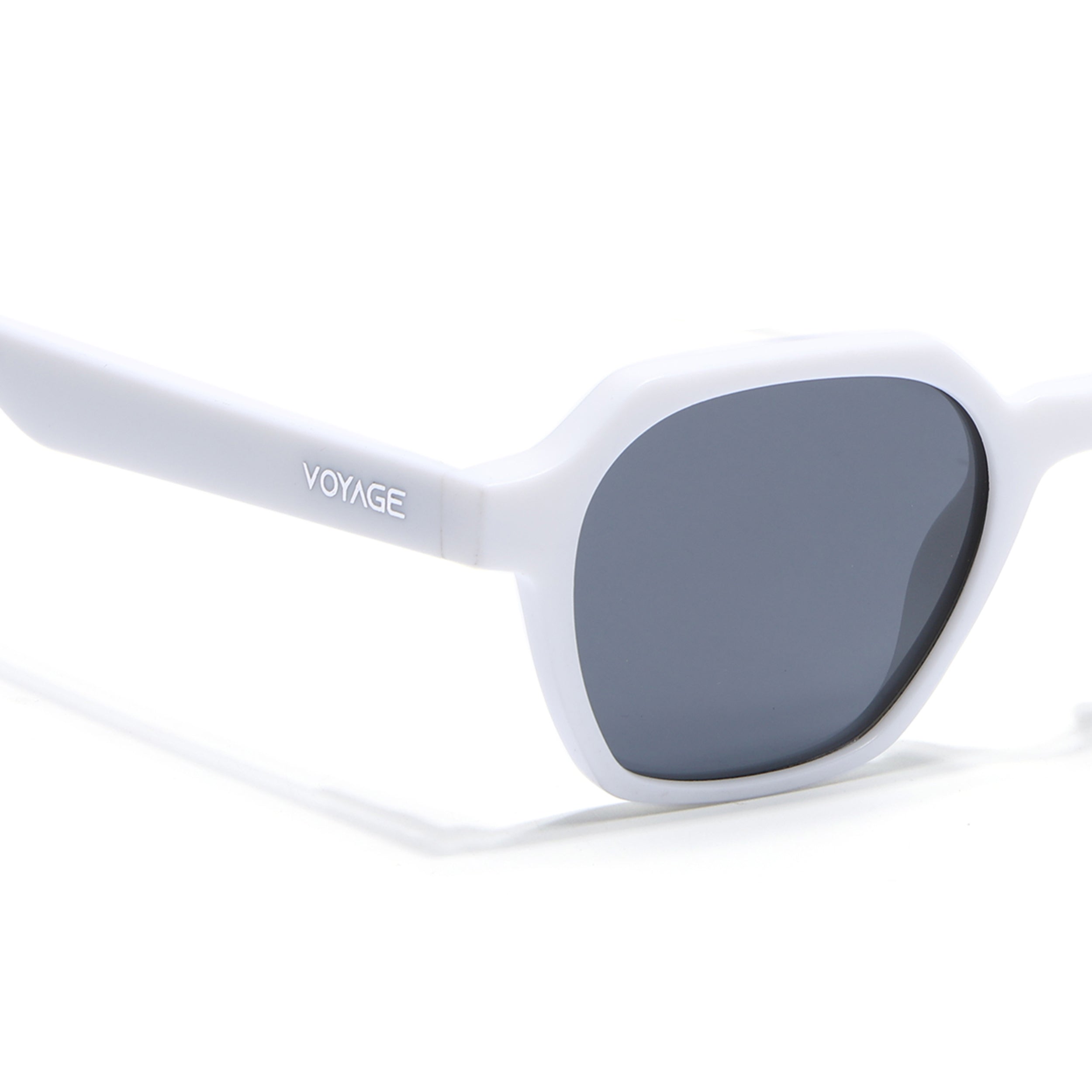 Prizm | White Hexagonal Polarized Sunglasses | Black Lens - PMG7291