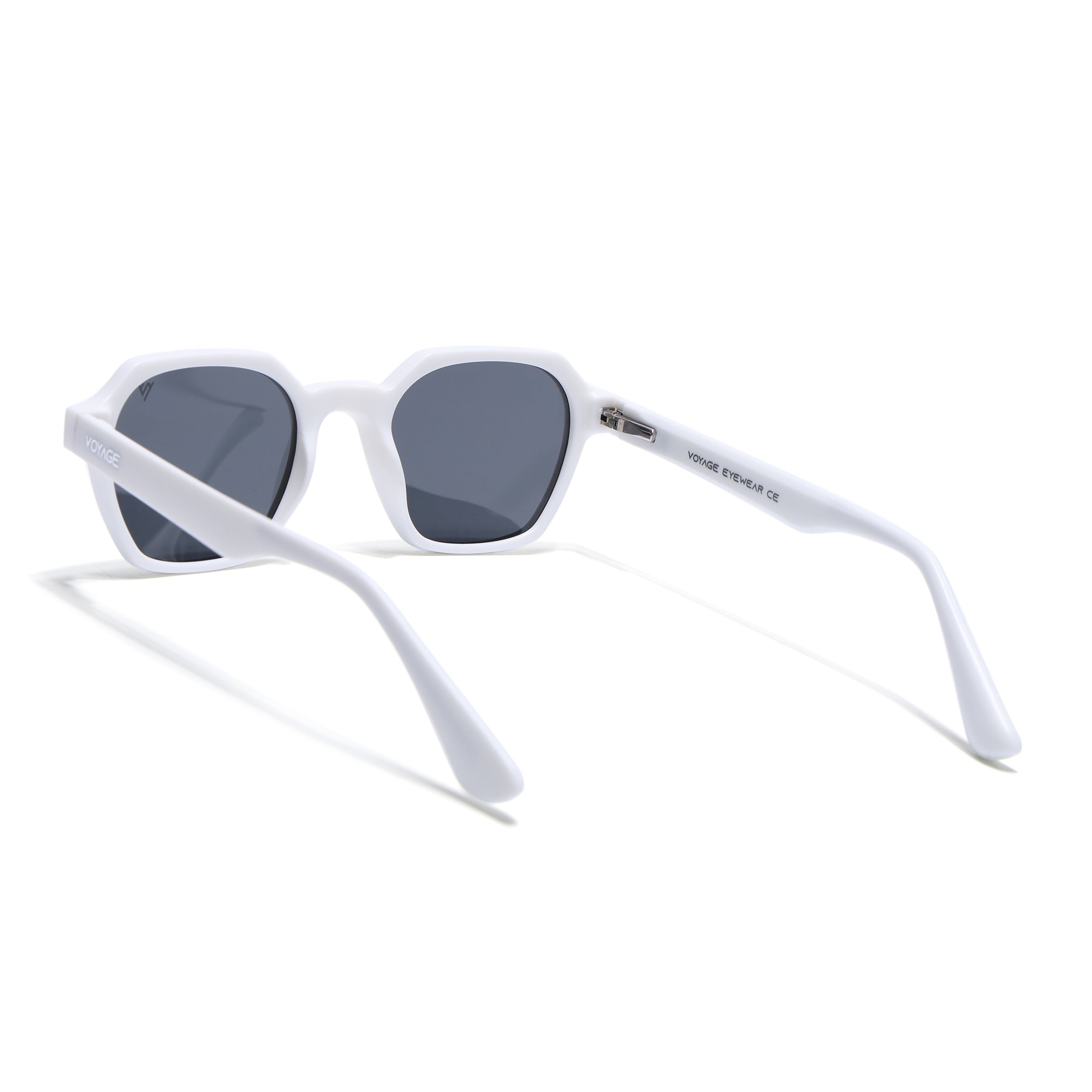 Prizm | White Hexagonal Polarized Sunglasses | Black Lens - PMG7291