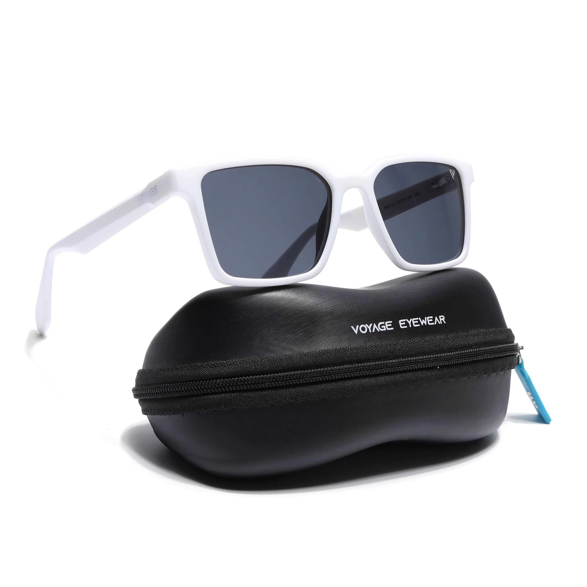 Prizm | White Square Polarized Sunglasses | Black Lens - PMG7300