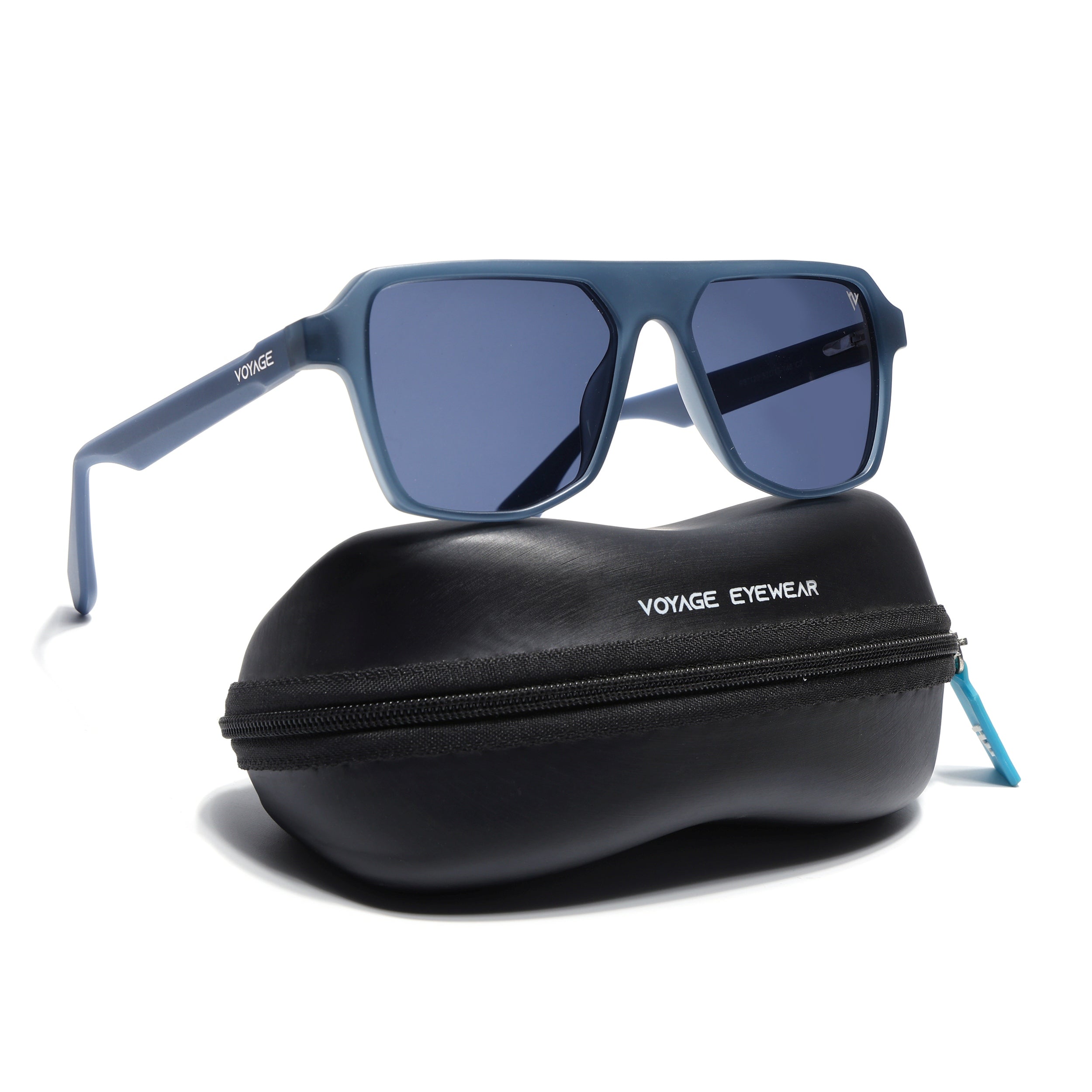 Prizm | Blue Wayfarer Polarized Sunglasses | Grey Lens - PMG7276