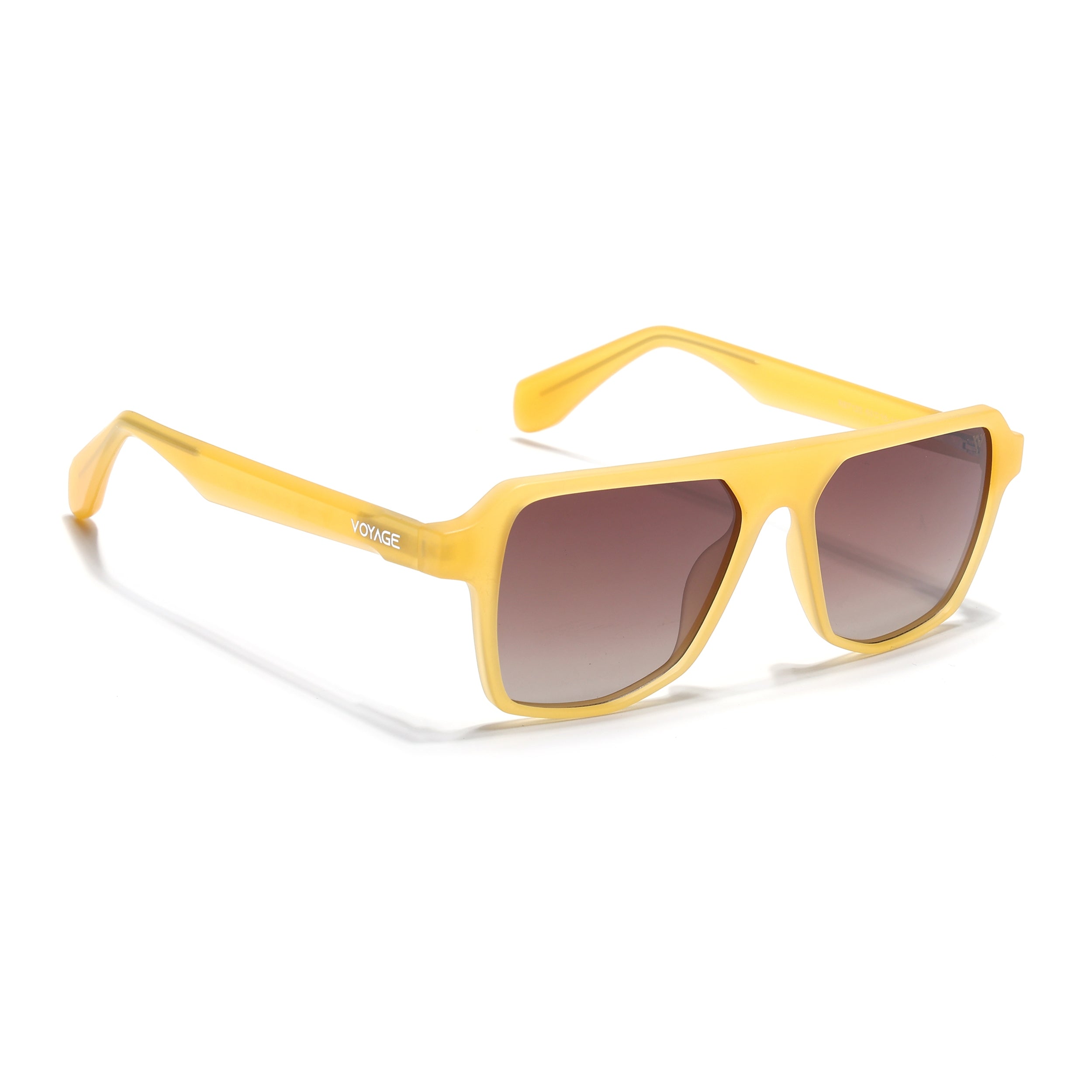 Prizm | Sun Yellow Wayfarer Polarized Sunglasses | Brown & Clear Lens - PMG7280