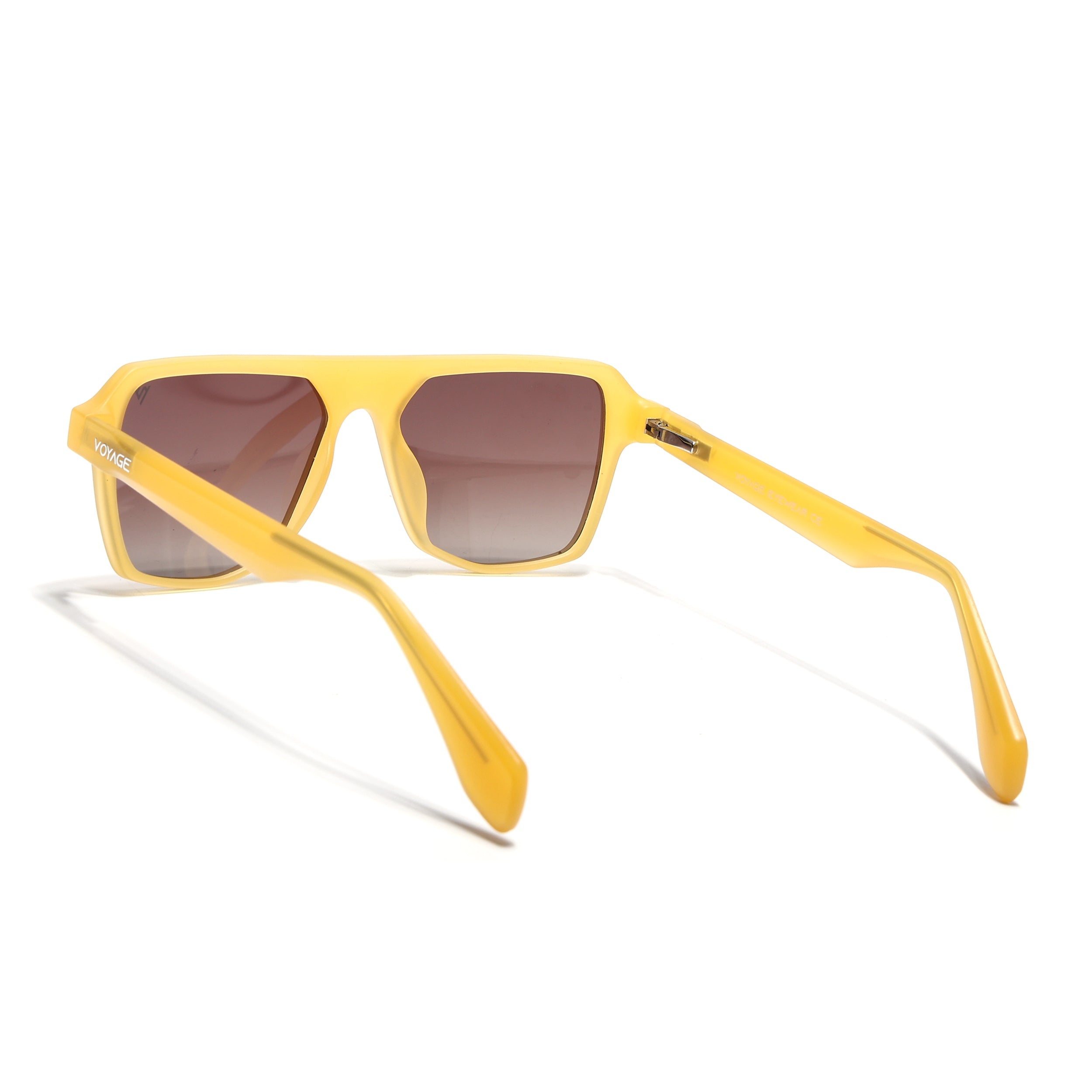 Prizm | Sun Yellow Wayfarer Polarized Sunglasses | Brown & Clear Lens - PMG7280