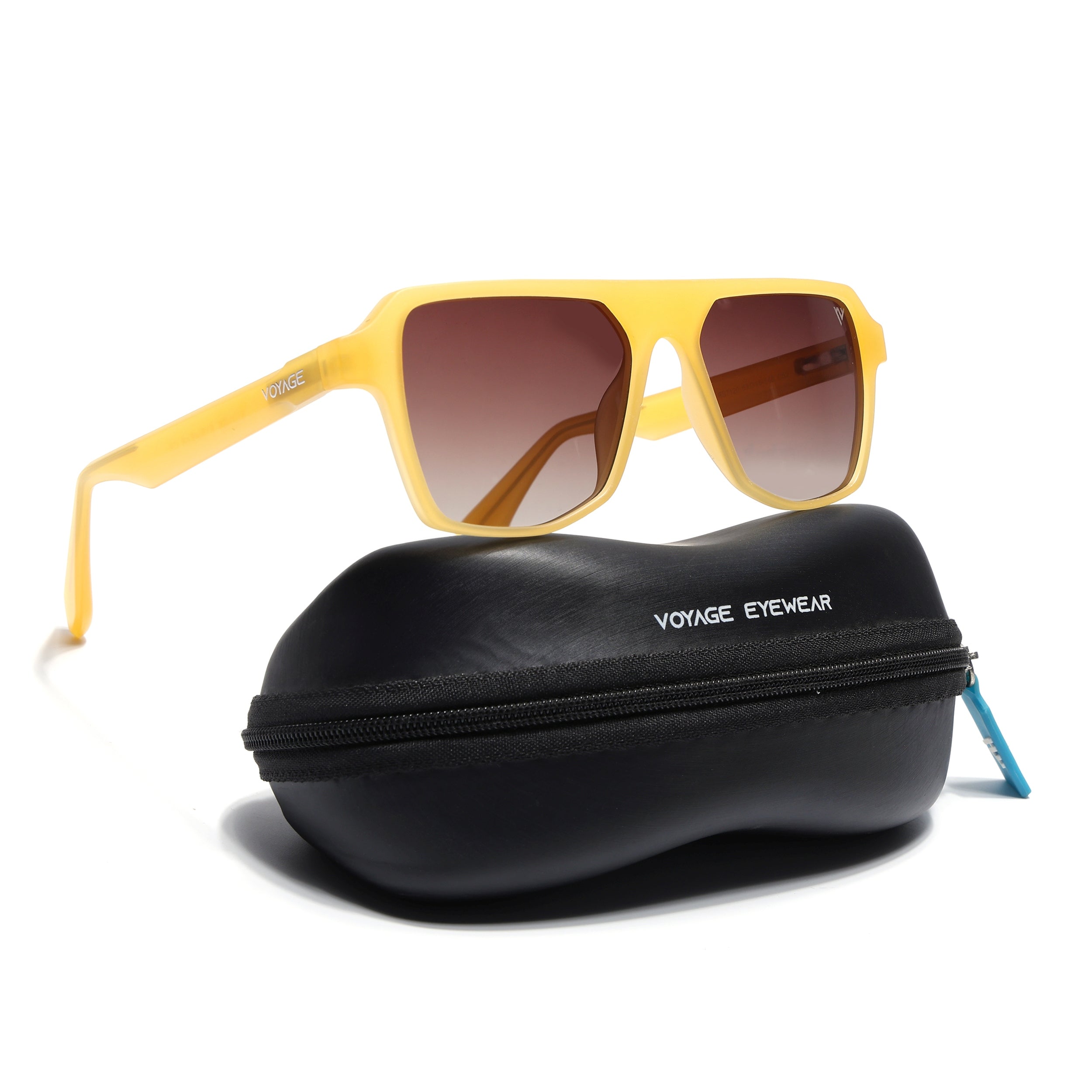 Prizm | Sun Yellow Wayfarer Polarized Sunglasses | Brown & Clear Lens - PMG7280