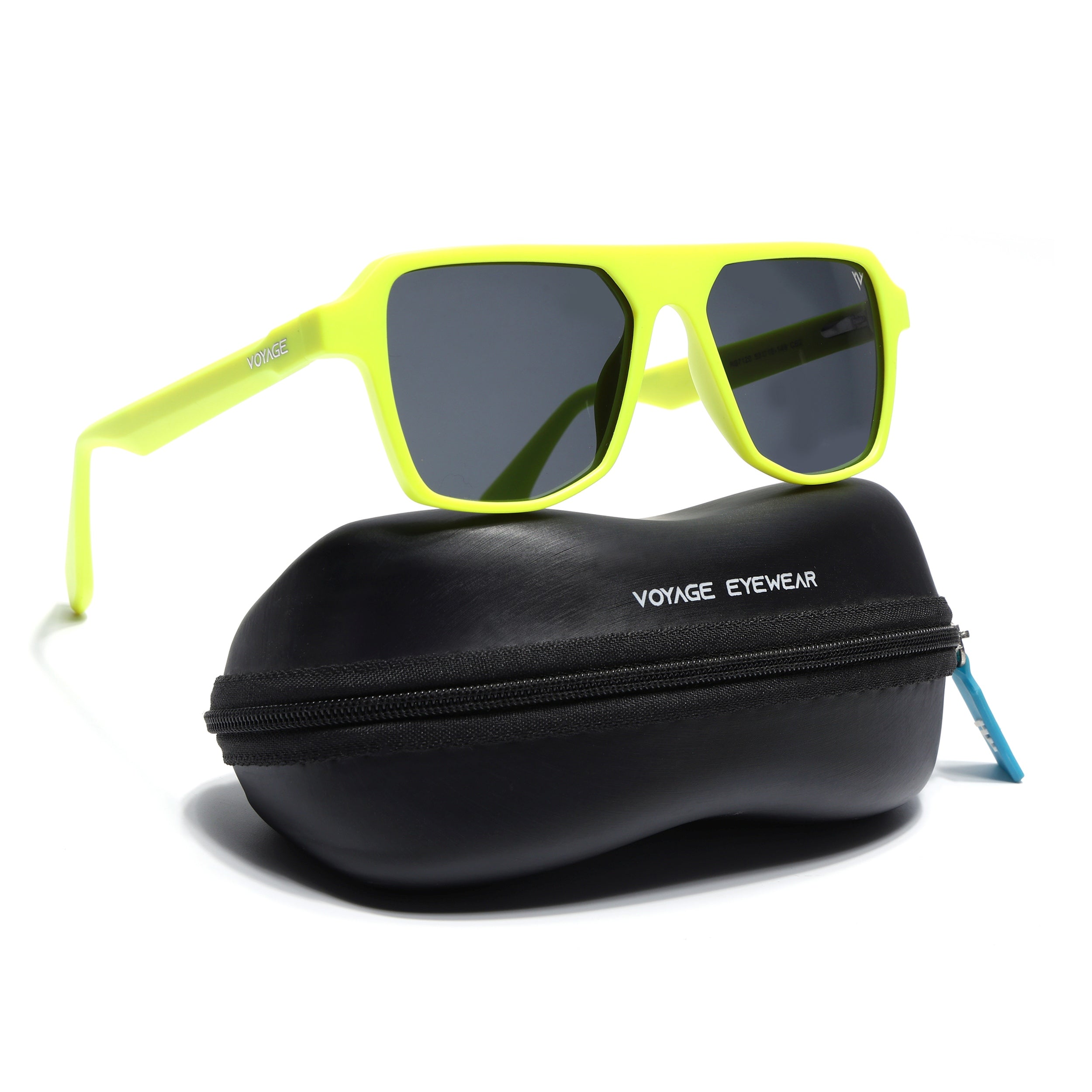 Prizm | Neon Yellow Wayfarer Polarized Sunglasses | Black Lens - PMG7281