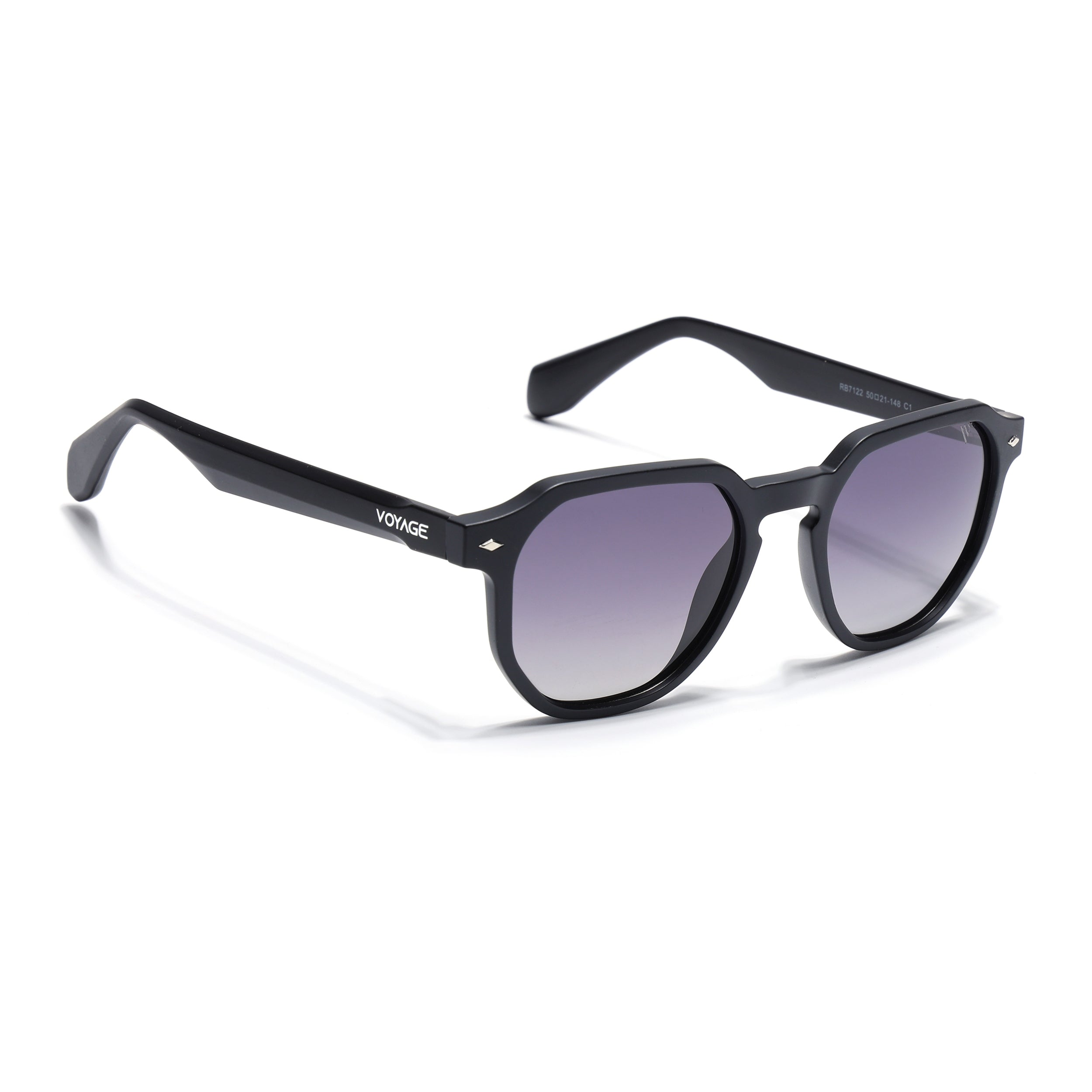 Prizm | Black Hexagonal Polarized Sunglasses | Black & Clear Lens - PMG7264