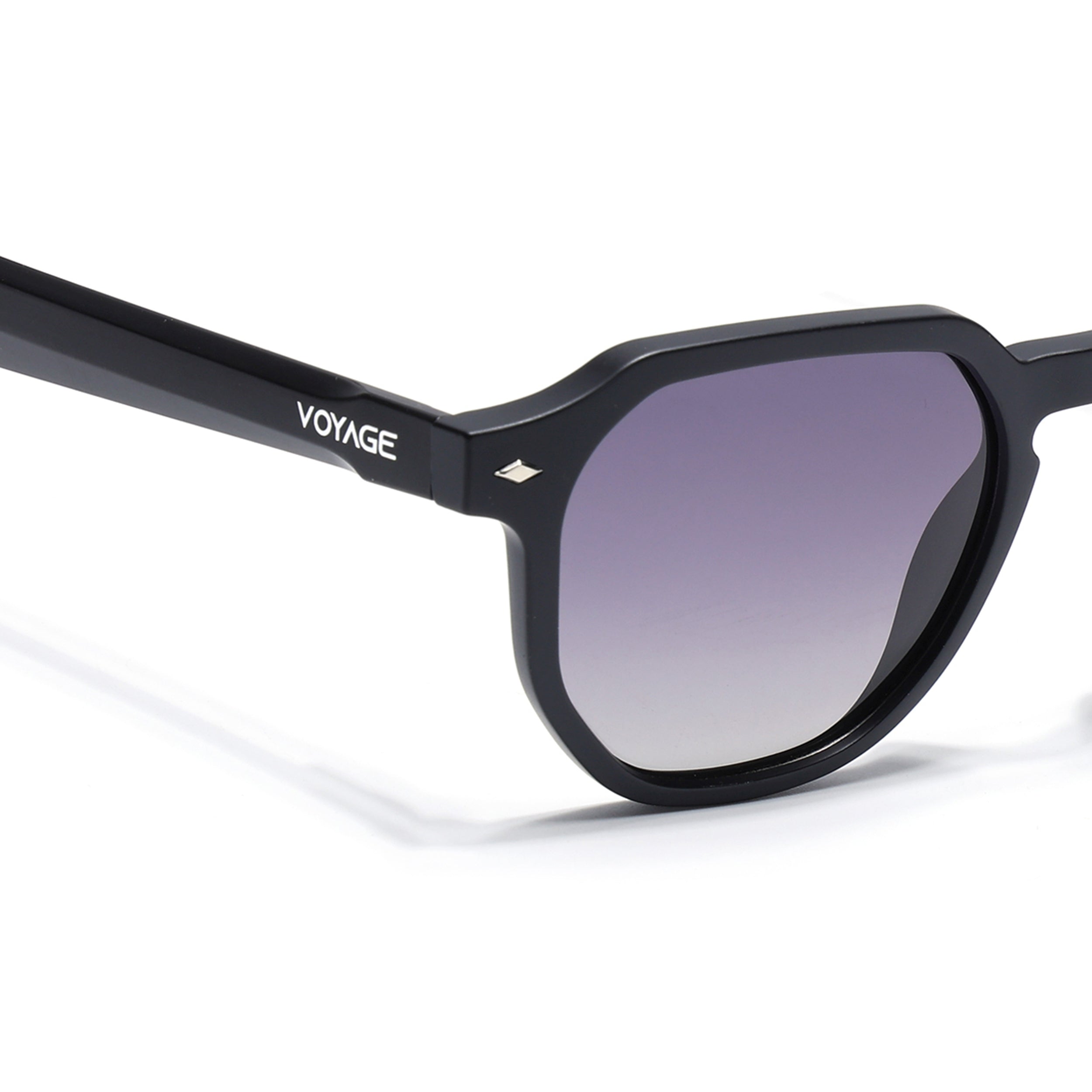 Prizm | Black Hexagonal Polarized Sunglasses | Black & Clear Lens - PMG7264