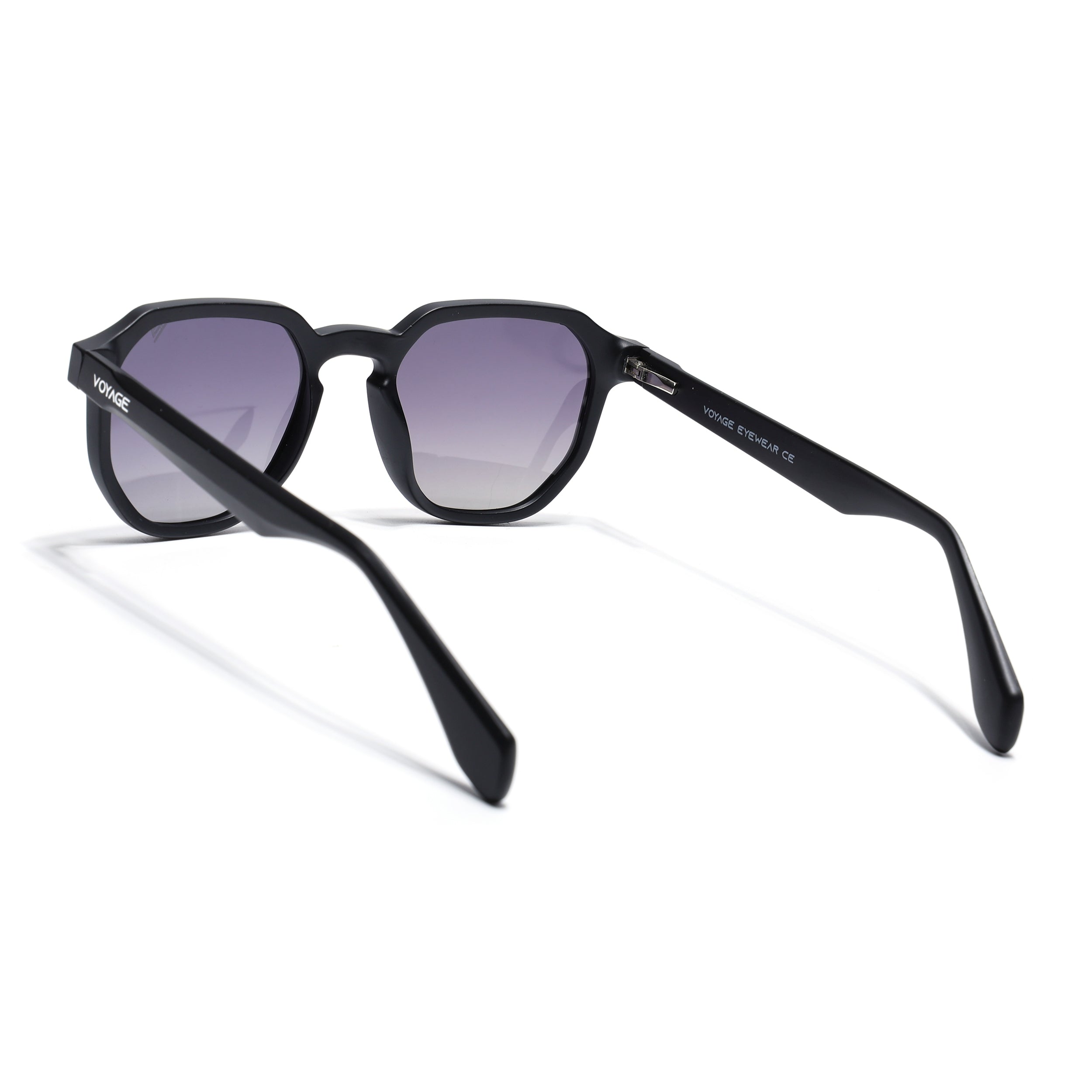 Prizm | Black Hexagonal Polarized Sunglasses | Black & Clear Lens - PMG7264