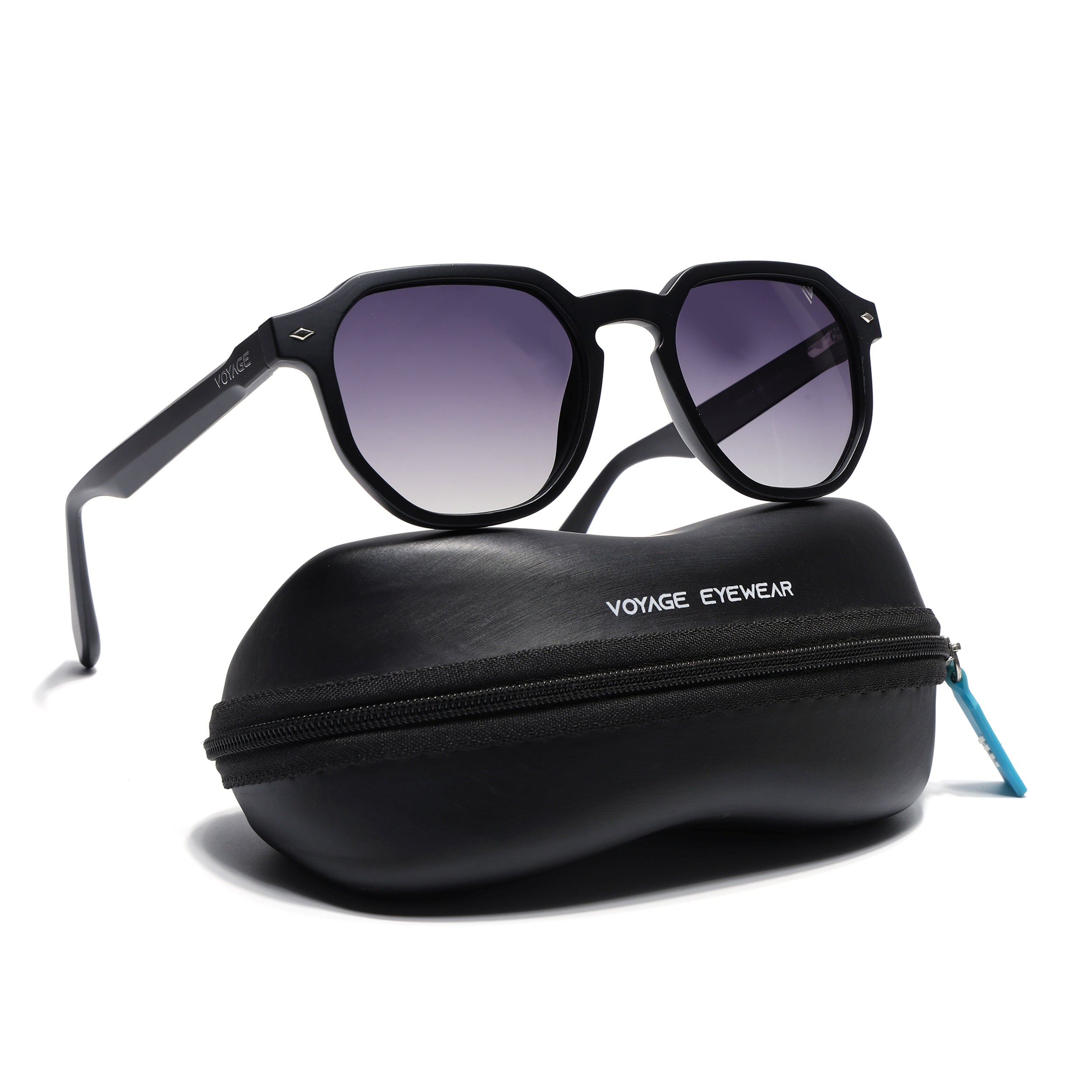 Prizm | Black Hexagonal Polarized Sunglasses | Black & Clear Lens - PMG7264