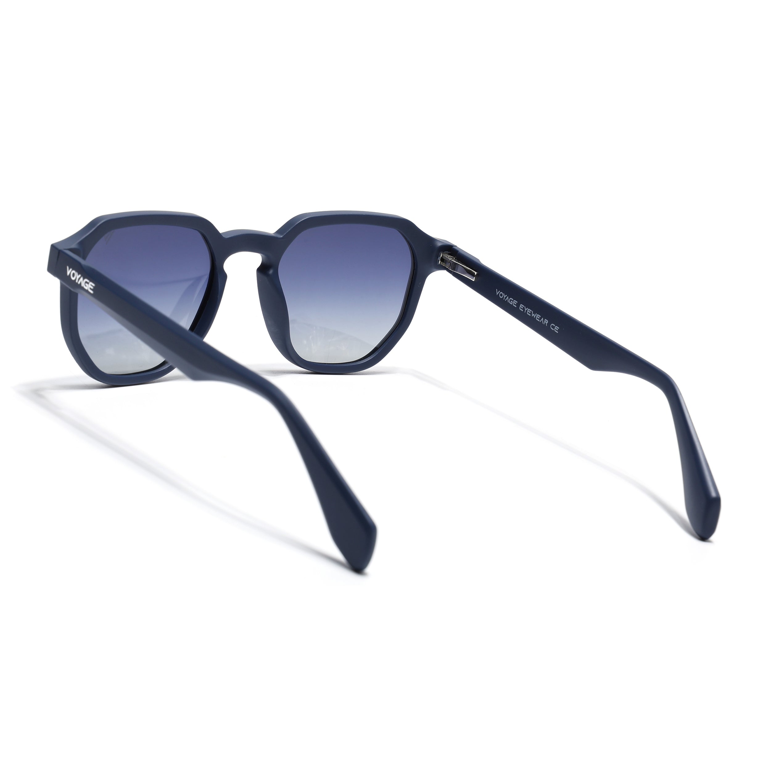 Prizm | Matt Blue Hexagonal Polarized Sunglasses | Grey & Clear Lens | Frame - PMG7267