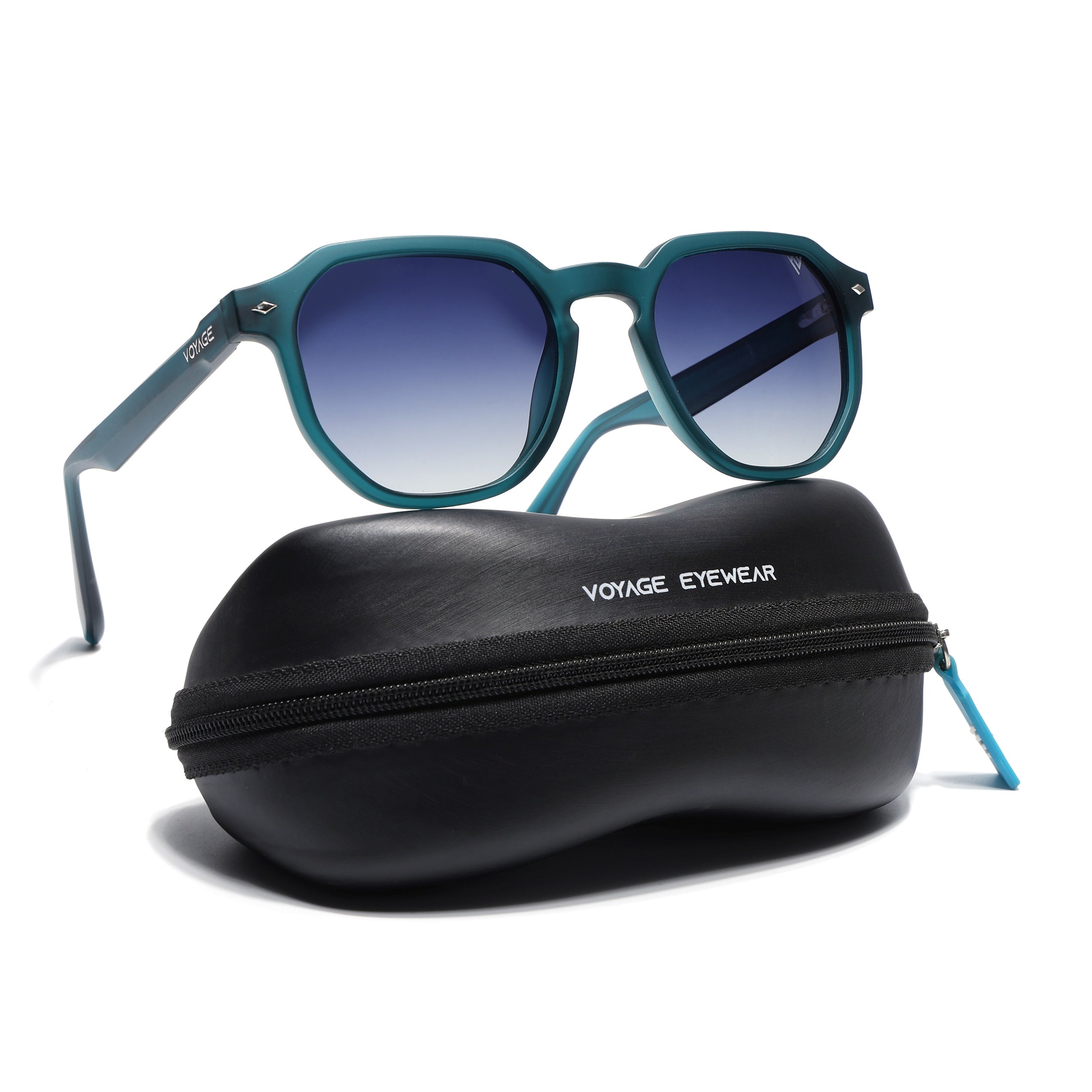 Prizm | Sea Green Hexagonal Polarized Sunglasses | Grey & Clear Lens - PMG7270